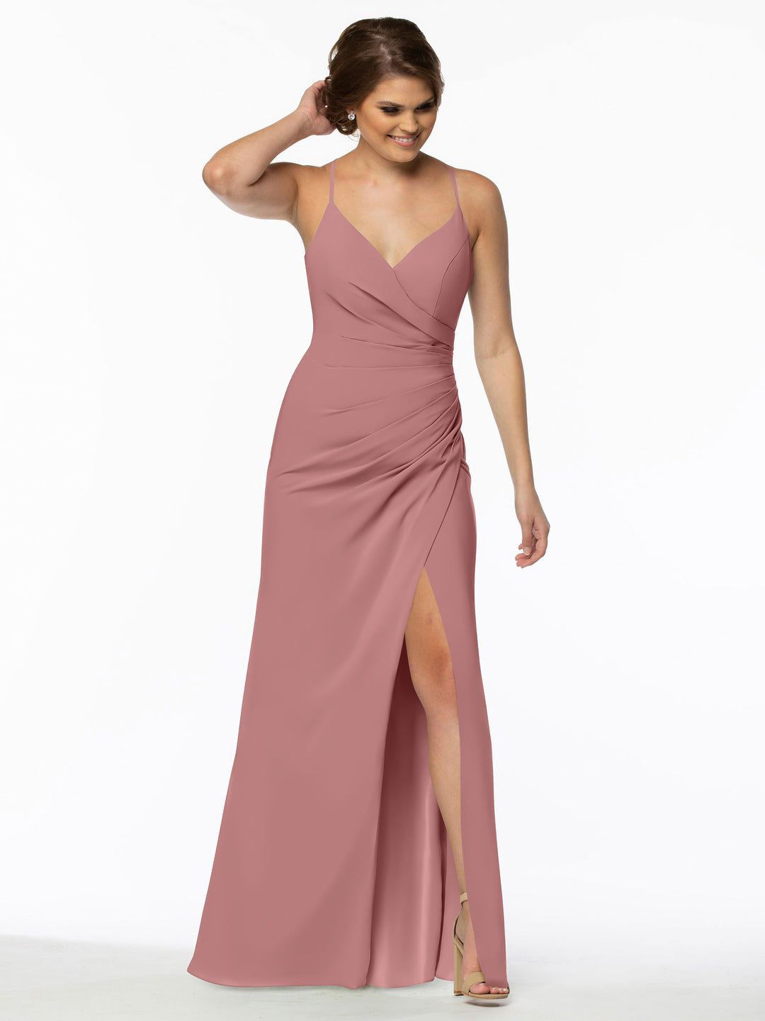 Light Dusty Rose Pink Bridesmaid Gowns - Avery Austin