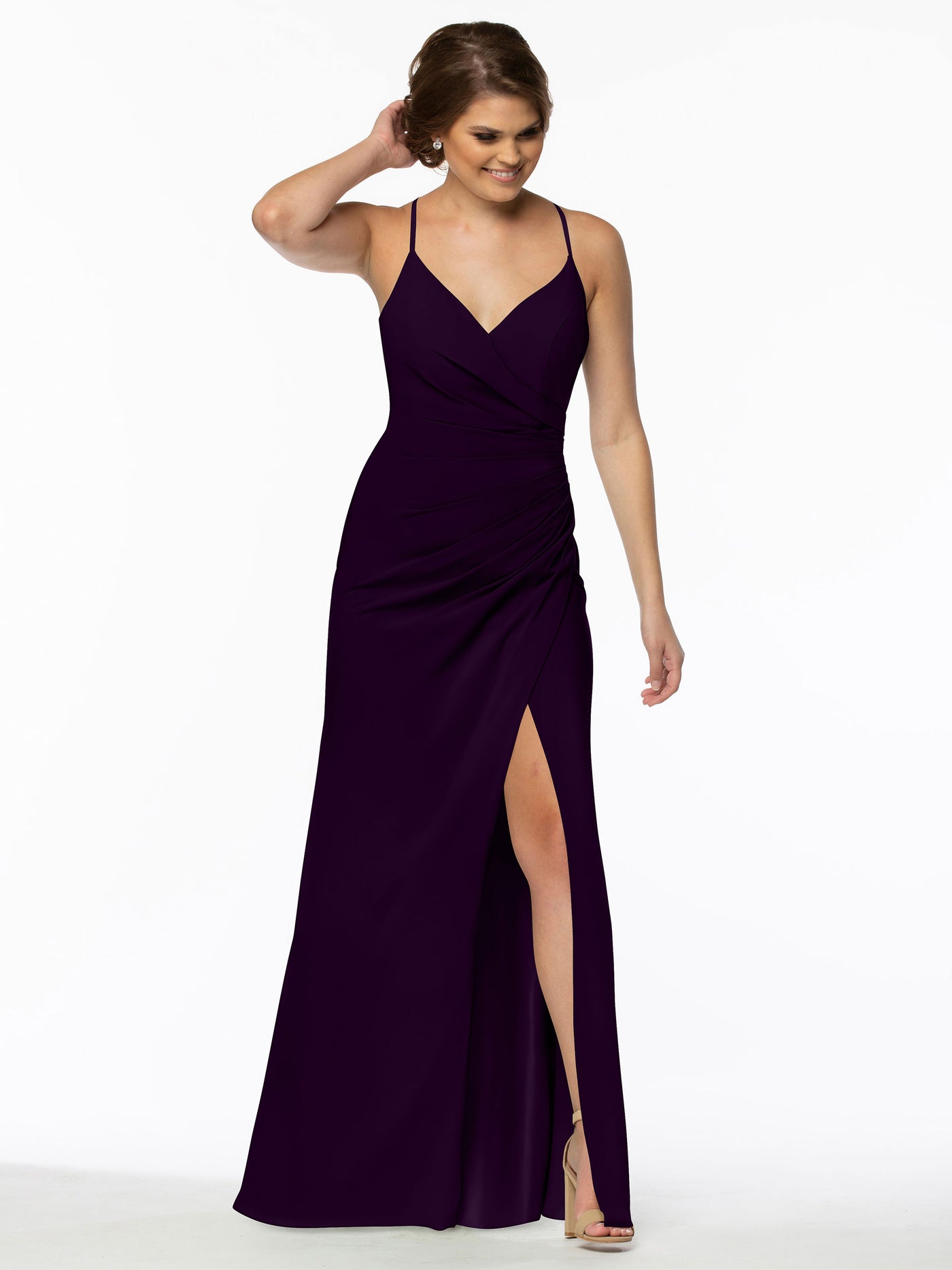 80114 - Chiffon Sheath Bridesmaid Dress with Side Slit