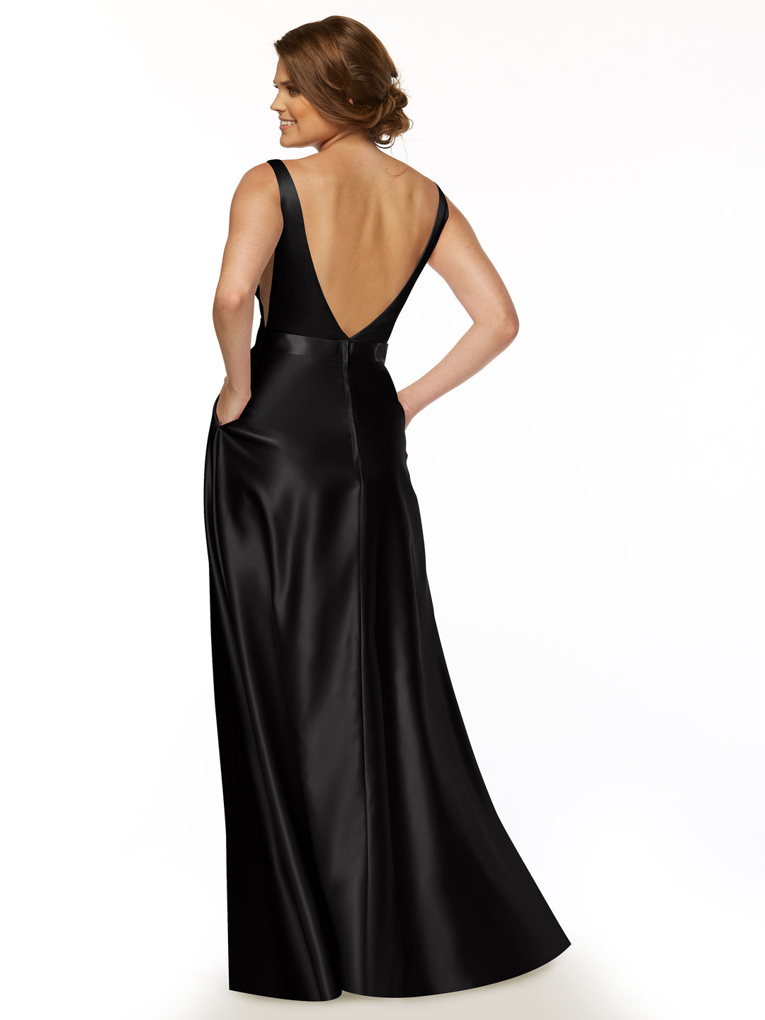 Satin Long Bridesmaid Dress 80118