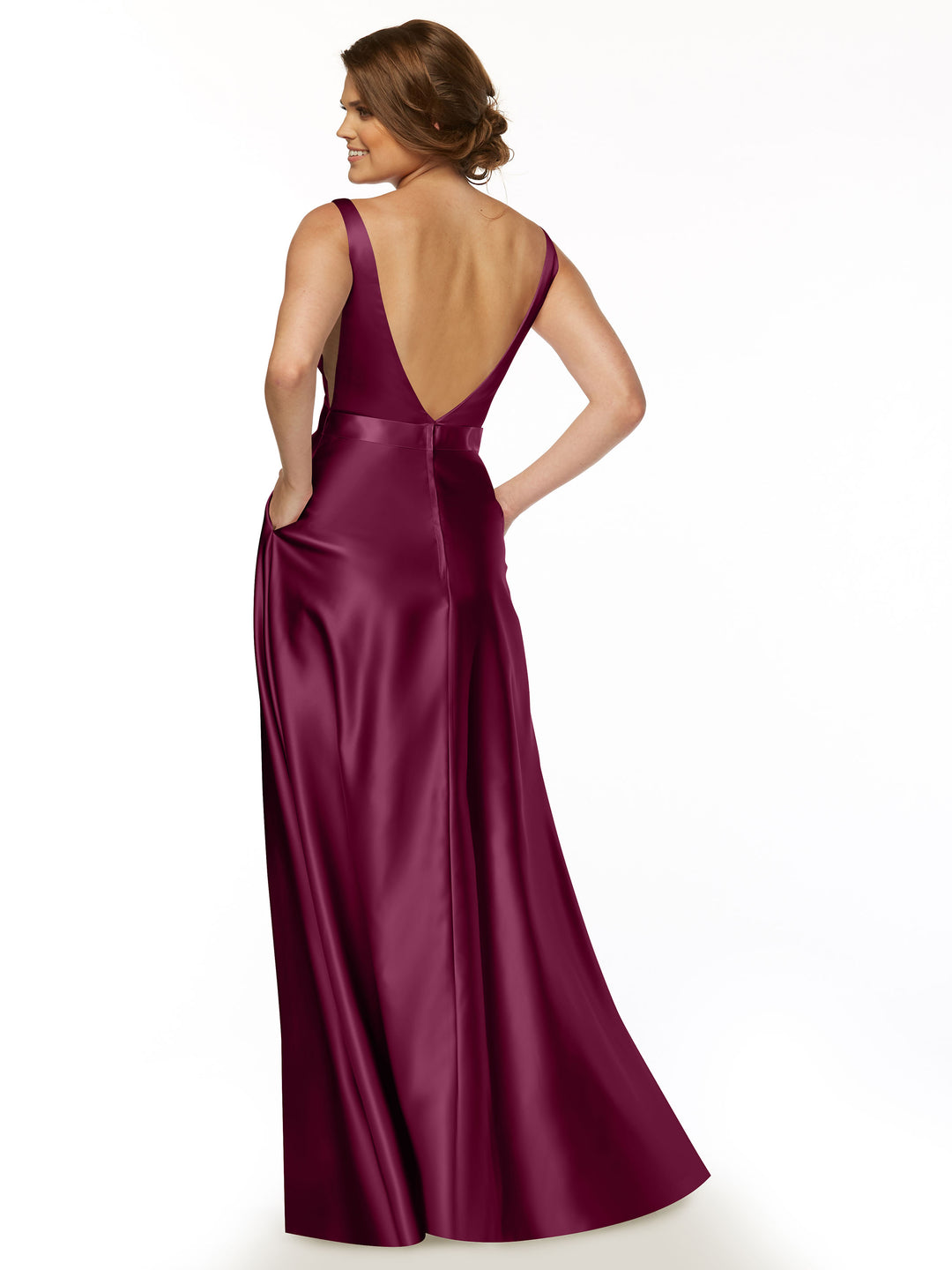 Satin Long Bridesmaid Dress 80118