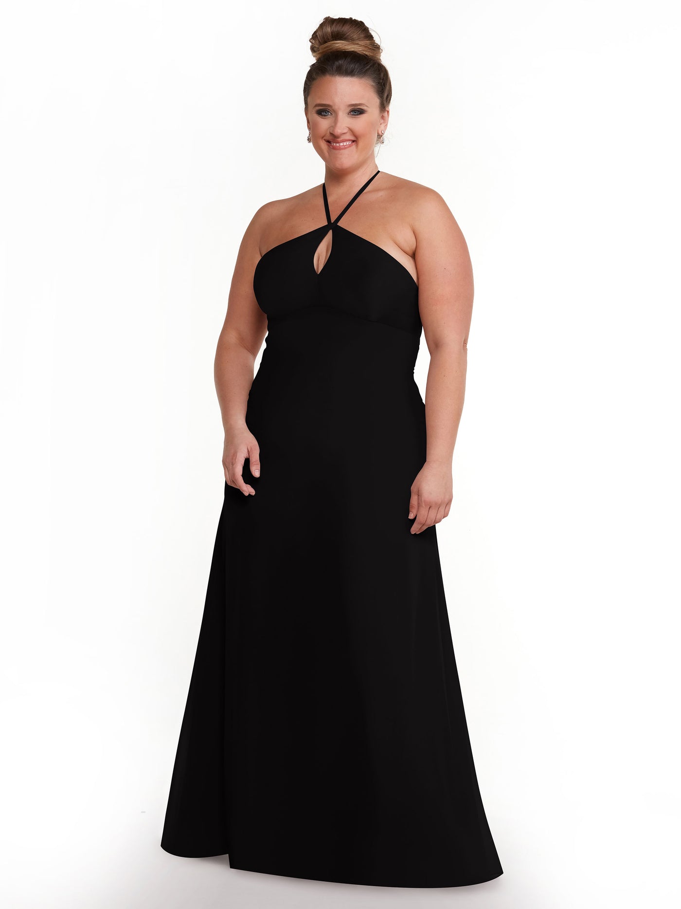 80137 - A-Line Chiffon Bridesmaid Dress with Keyhole Halter Neckline