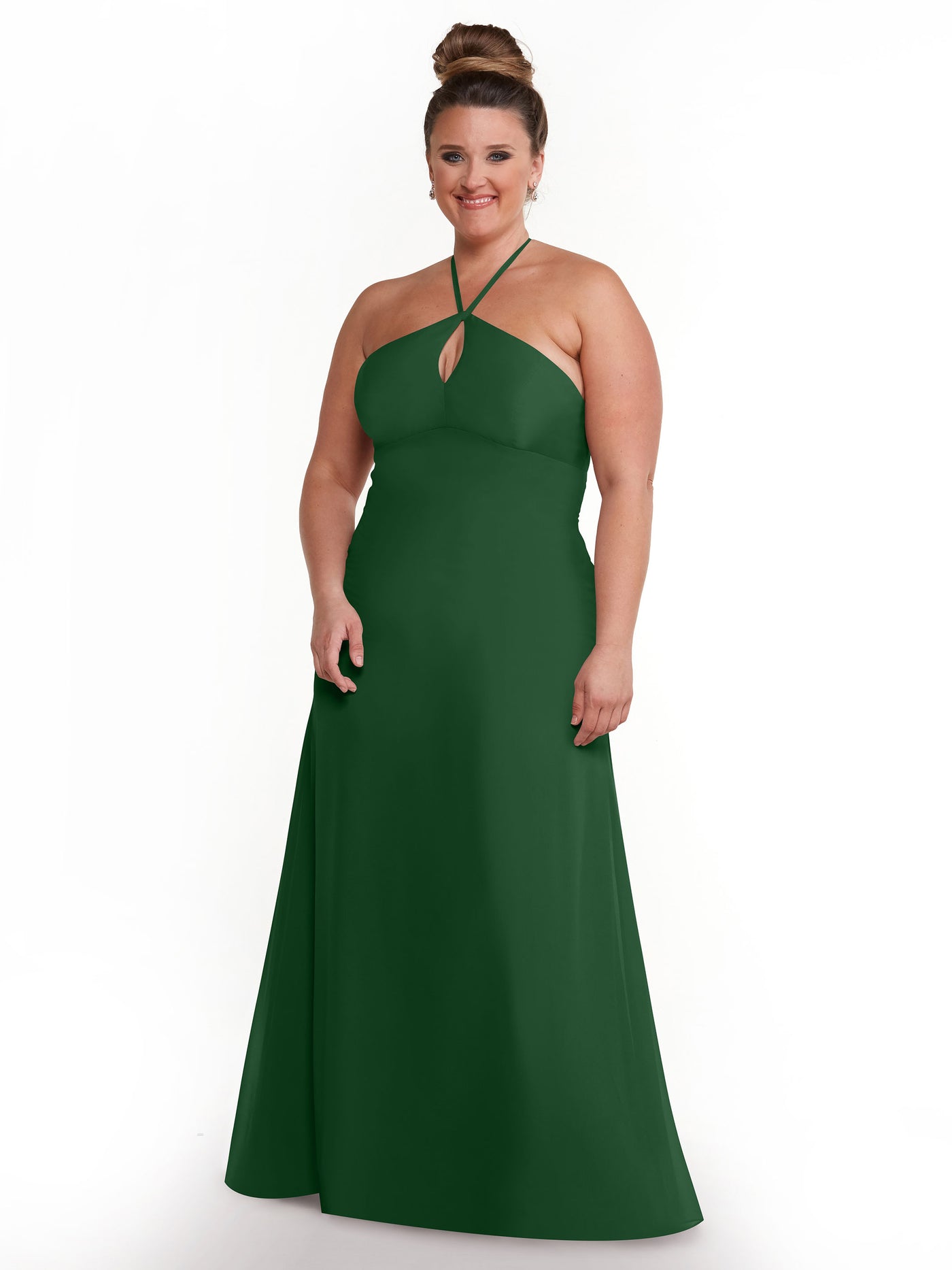 80137 - A-Line Chiffon Bridesmaid Dress with Keyhole Halter Neckline