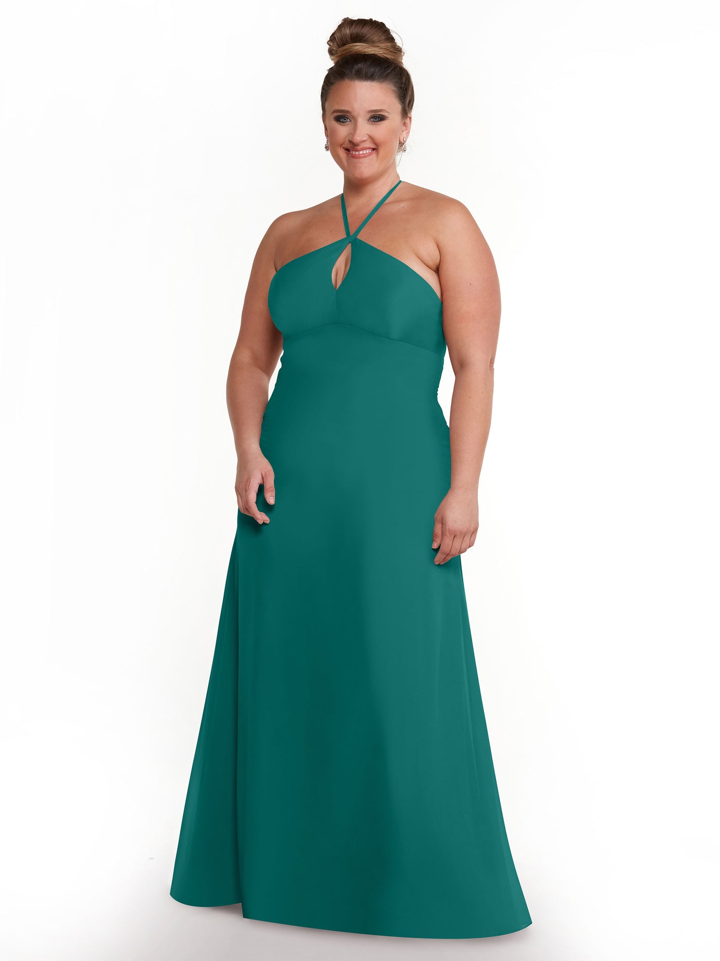 80137 - A-Line Chiffon Bridesmaid Dress with Keyhole Halter Neckline
