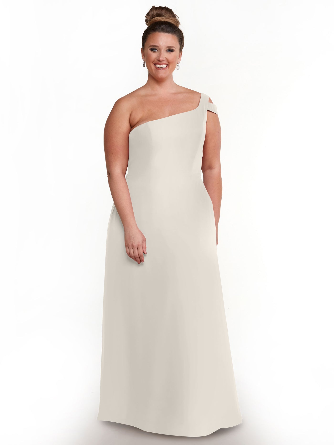80139 - Chiffon A-Line One Shoulder Bridesmaid Dress with Slit