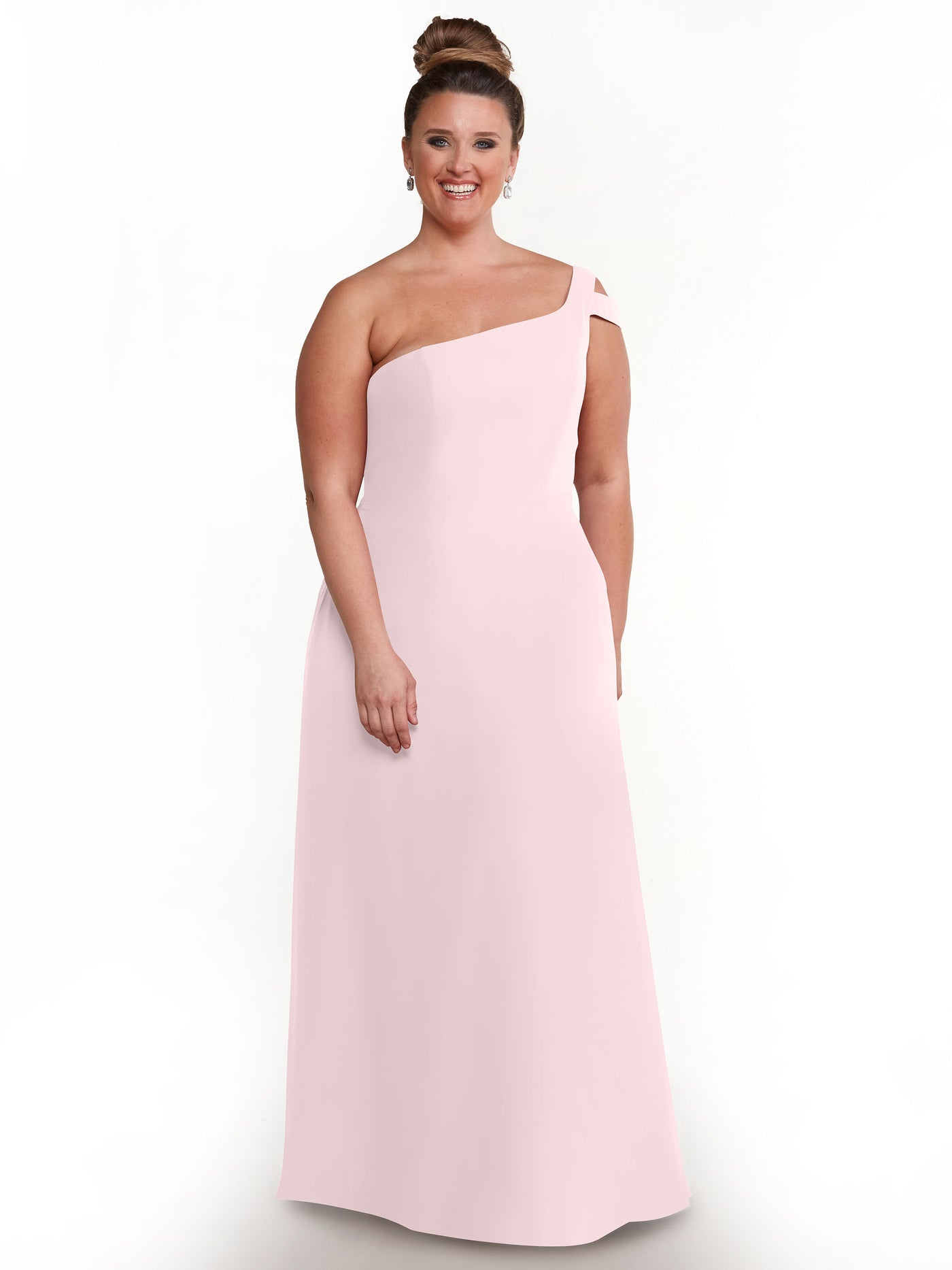 80139 - Chiffon A-Line One Shoulder Bridesmaid Dress with Slit