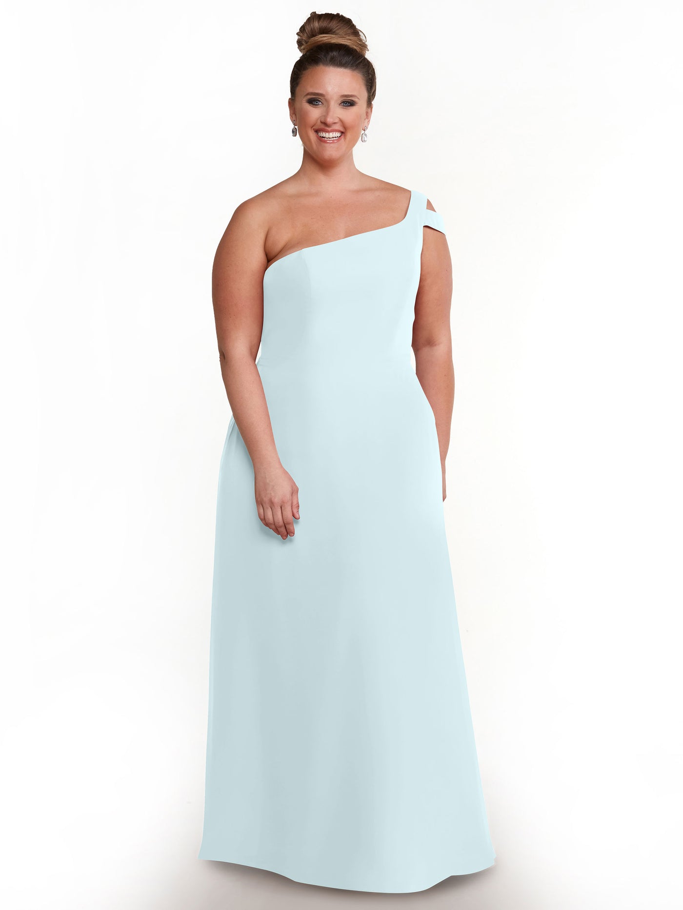 80139 - Chiffon A-Line One Shoulder Bridesmaid Dress with Slit