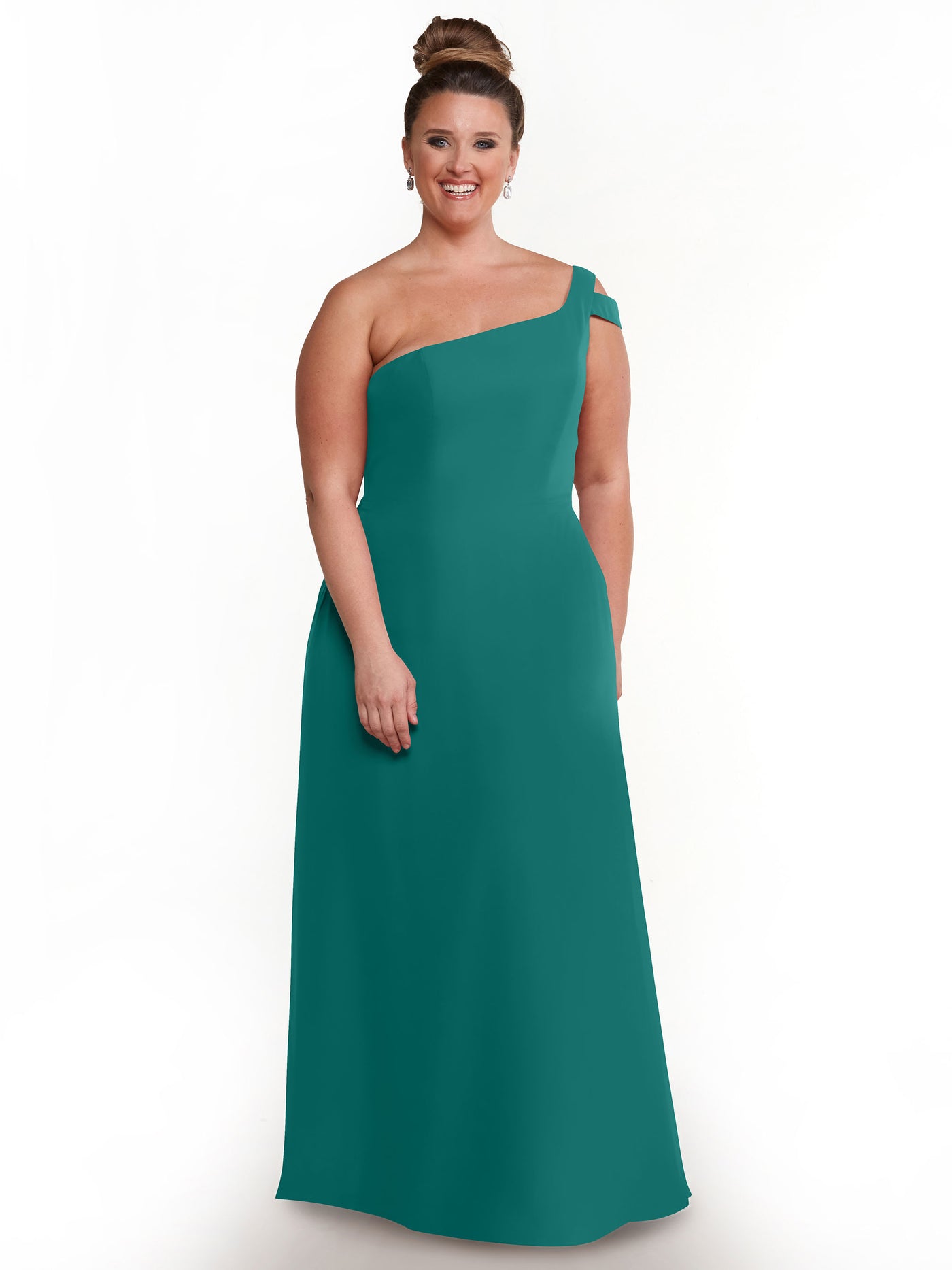 80139 - Chiffon A-Line One Shoulder Bridesmaid Dress with Slit
