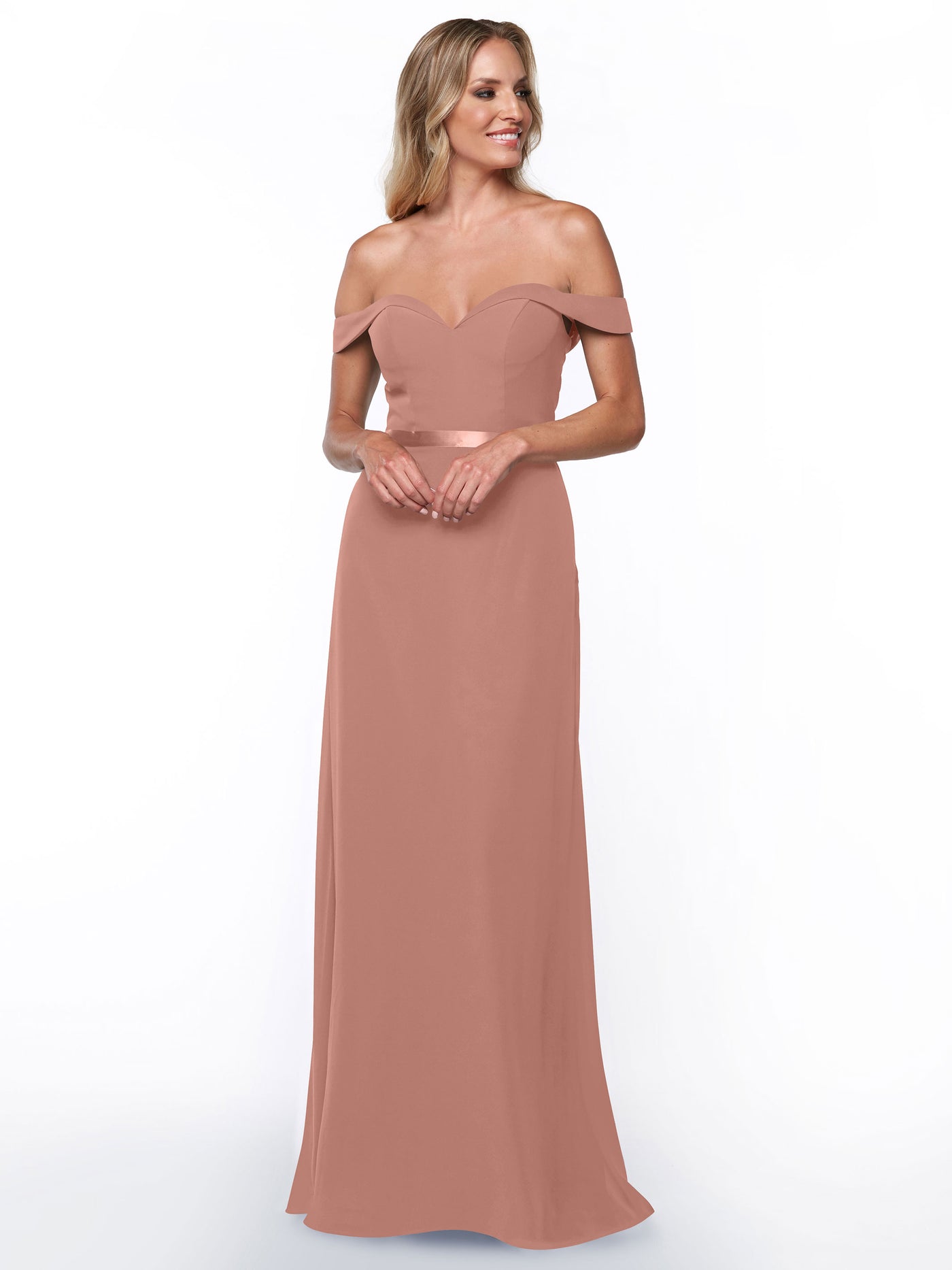 80145 - A-Line Chiffon Long Bridesmaid Dress with Pockets