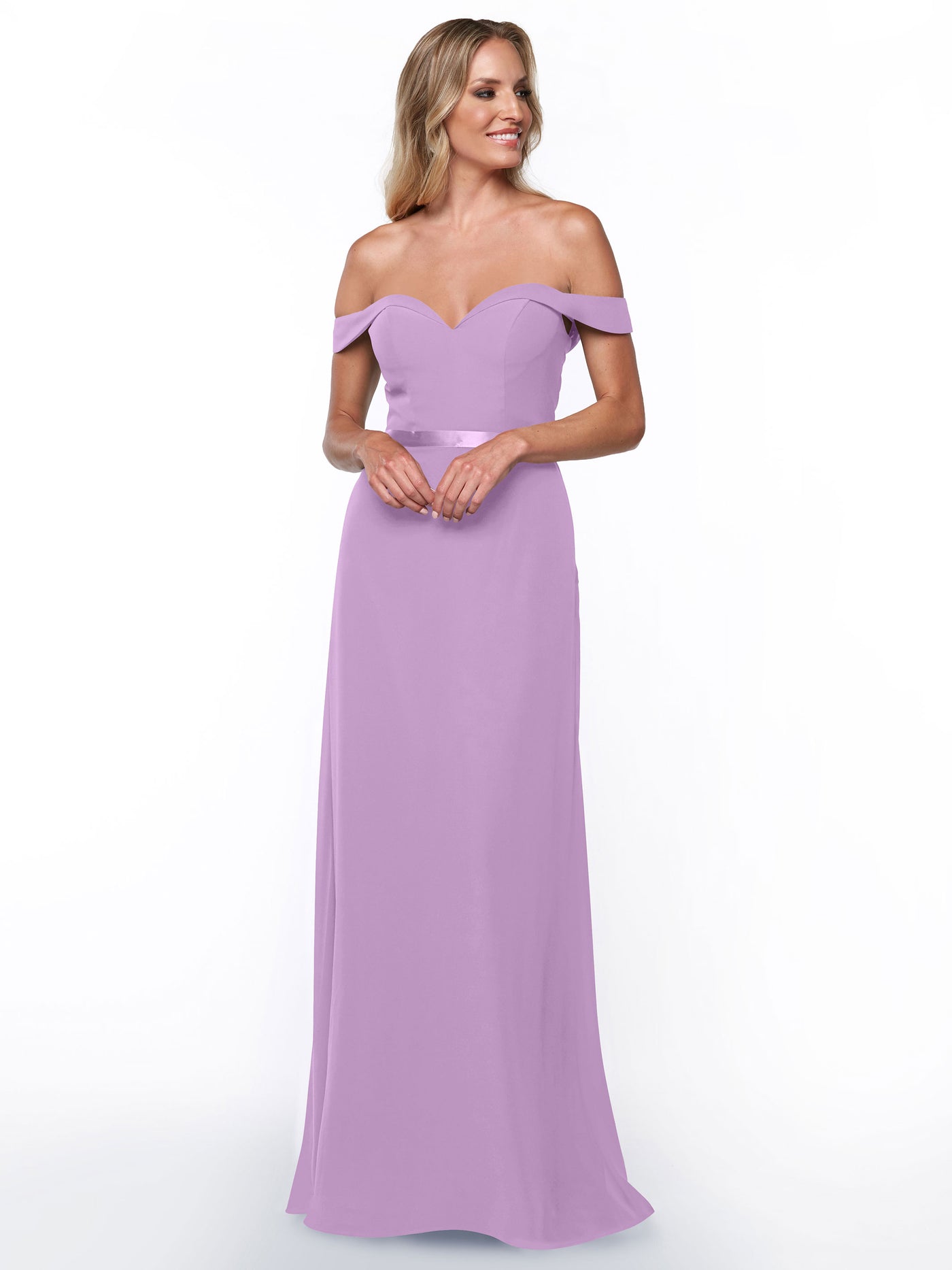 80145 - A-Line Chiffon Long Bridesmaid Dress with Pockets