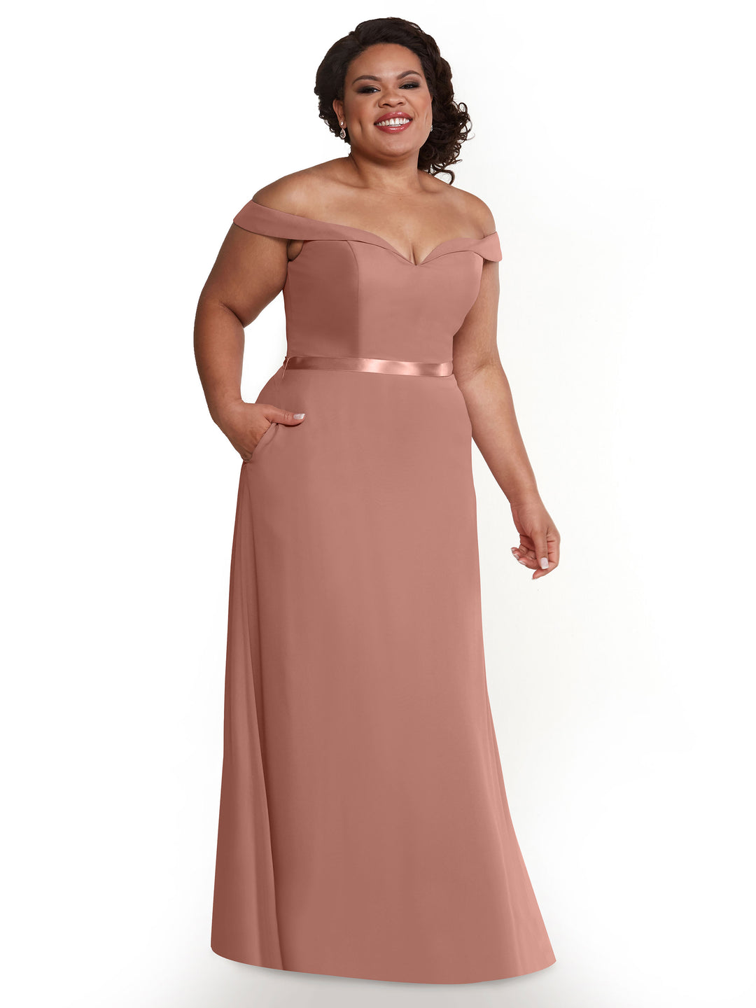 flounced crinkle chiffon sheath bridesmaid dress Affordable Flounced Crinkle Bridesmaid dresses Modest Pink Chiffon Wedding Party Dress