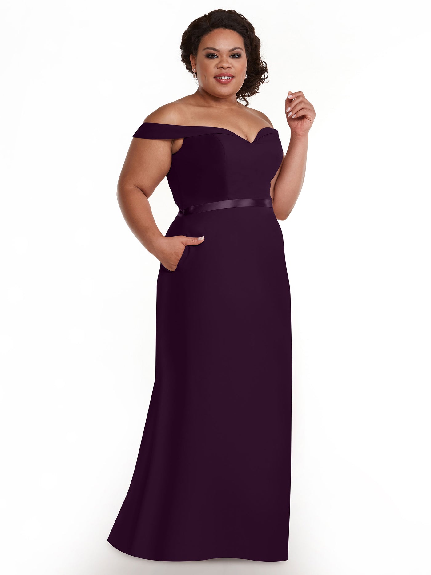 80145 - A-Line Chiffon Long Bridesmaid Dress with Pockets