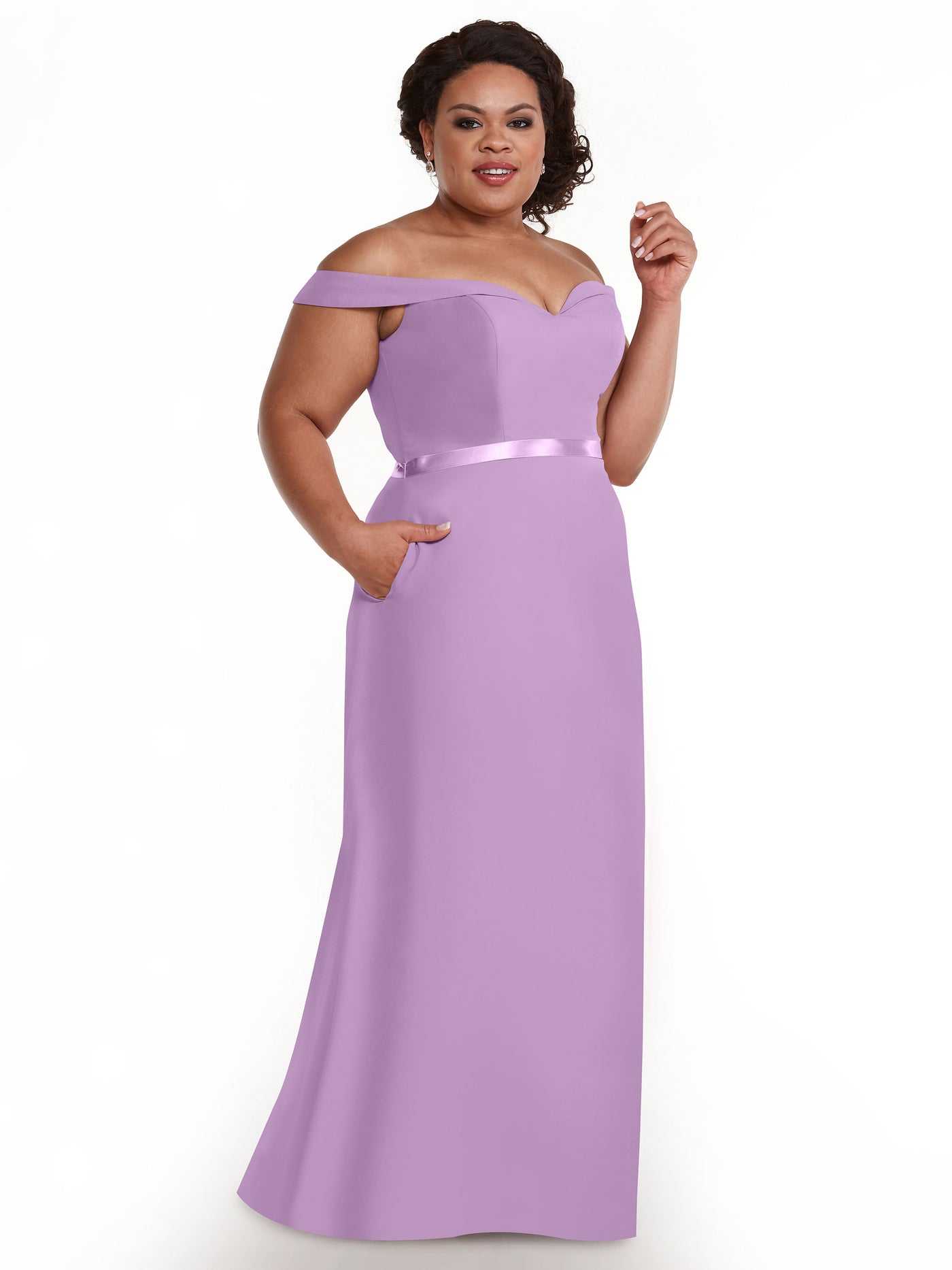 80145 - A-Line Chiffon Long Bridesmaid Dress with Pockets