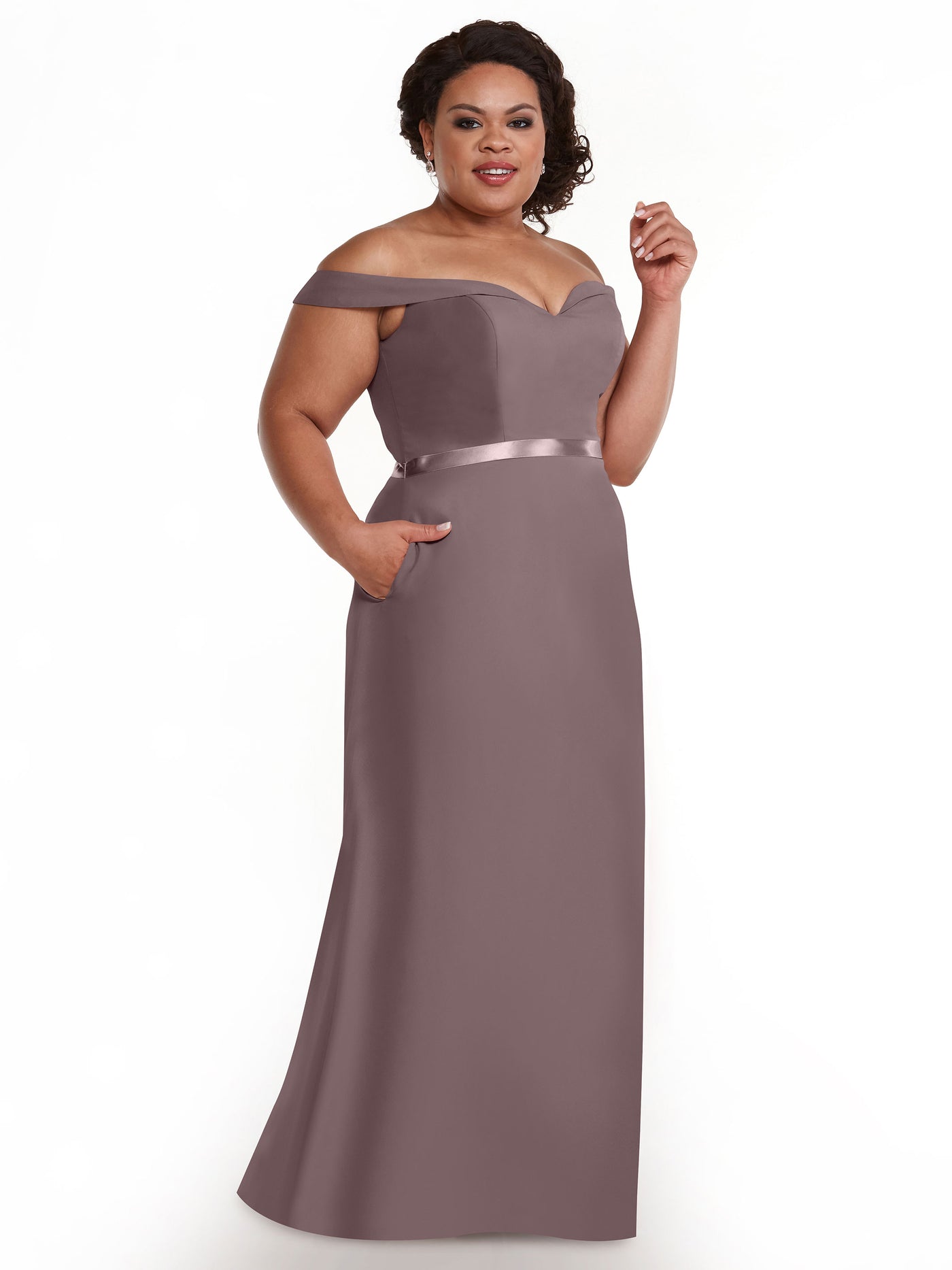 80145 - A-Line Chiffon Long Bridesmaid Dress with Pockets