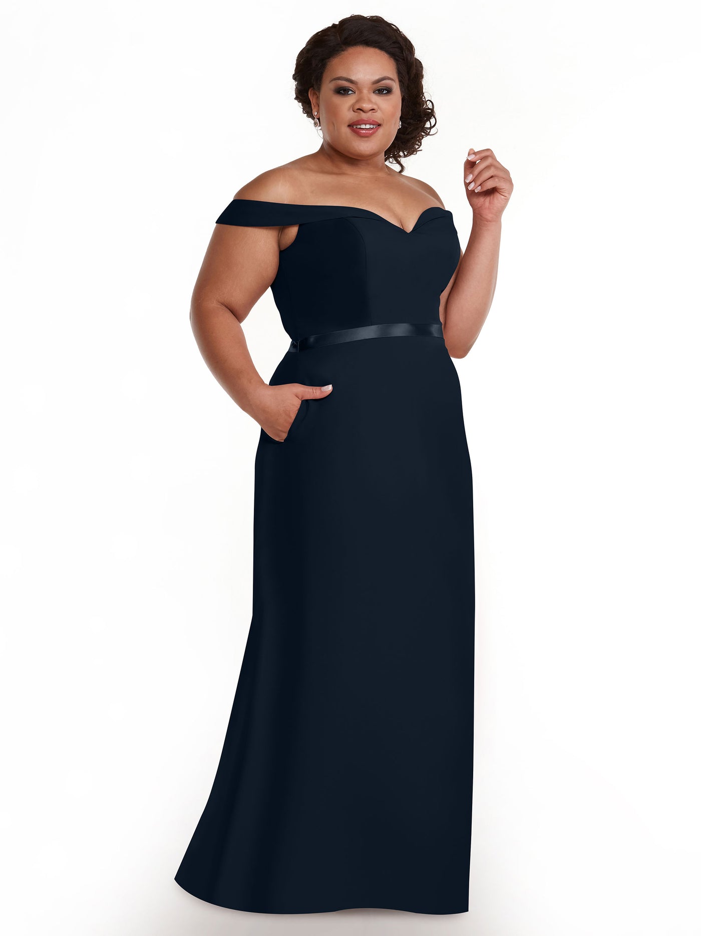 80145 - A-Line Chiffon Long Bridesmaid Dress with Pockets