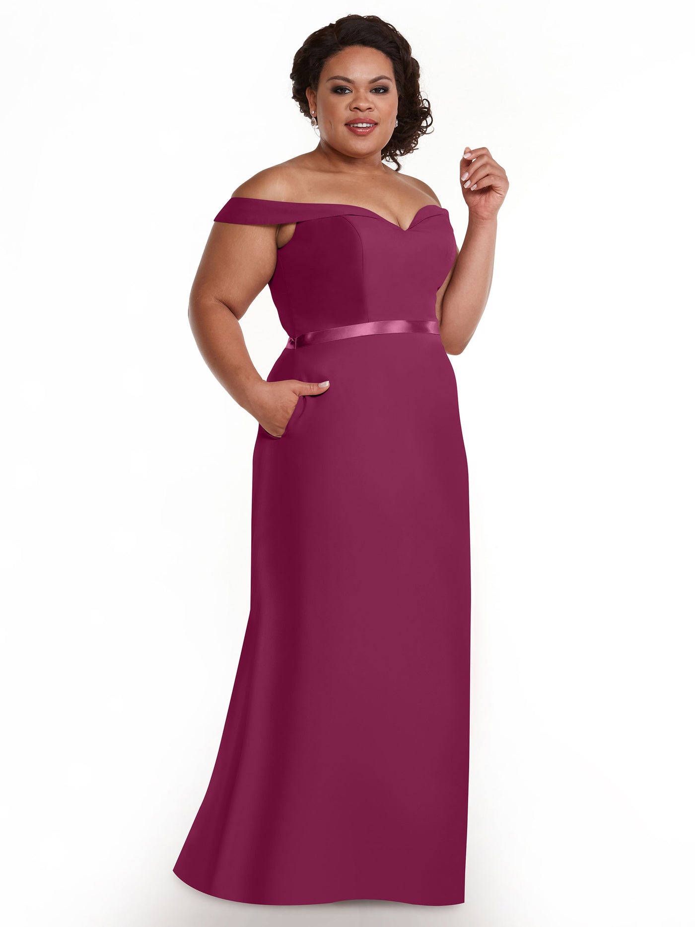 80145 - A-Line Chiffon Long Bridesmaid Dress with Pockets