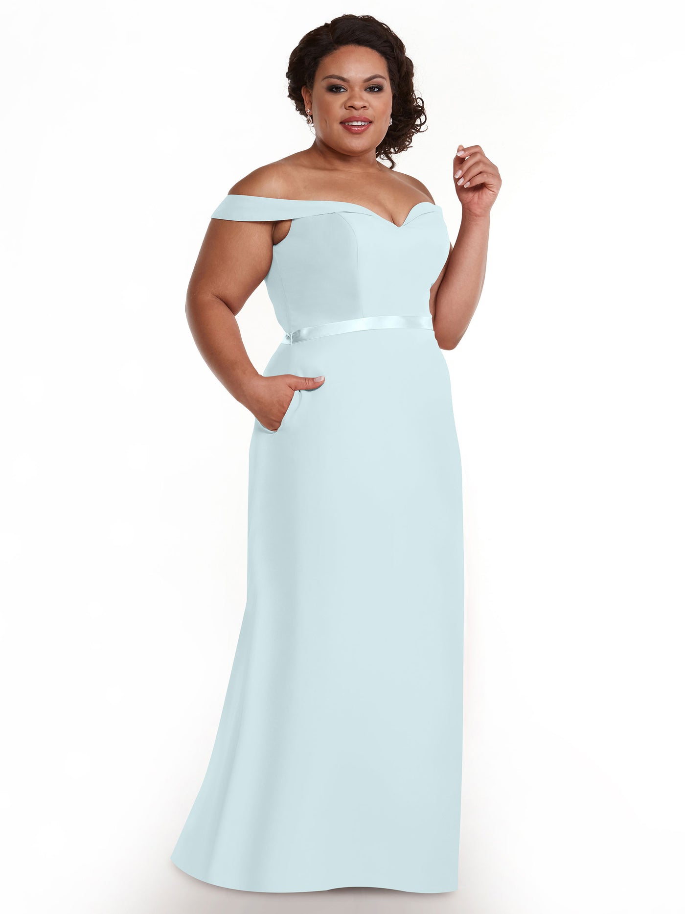 80145 - A-Line Chiffon Long Bridesmaid Dress with Pockets