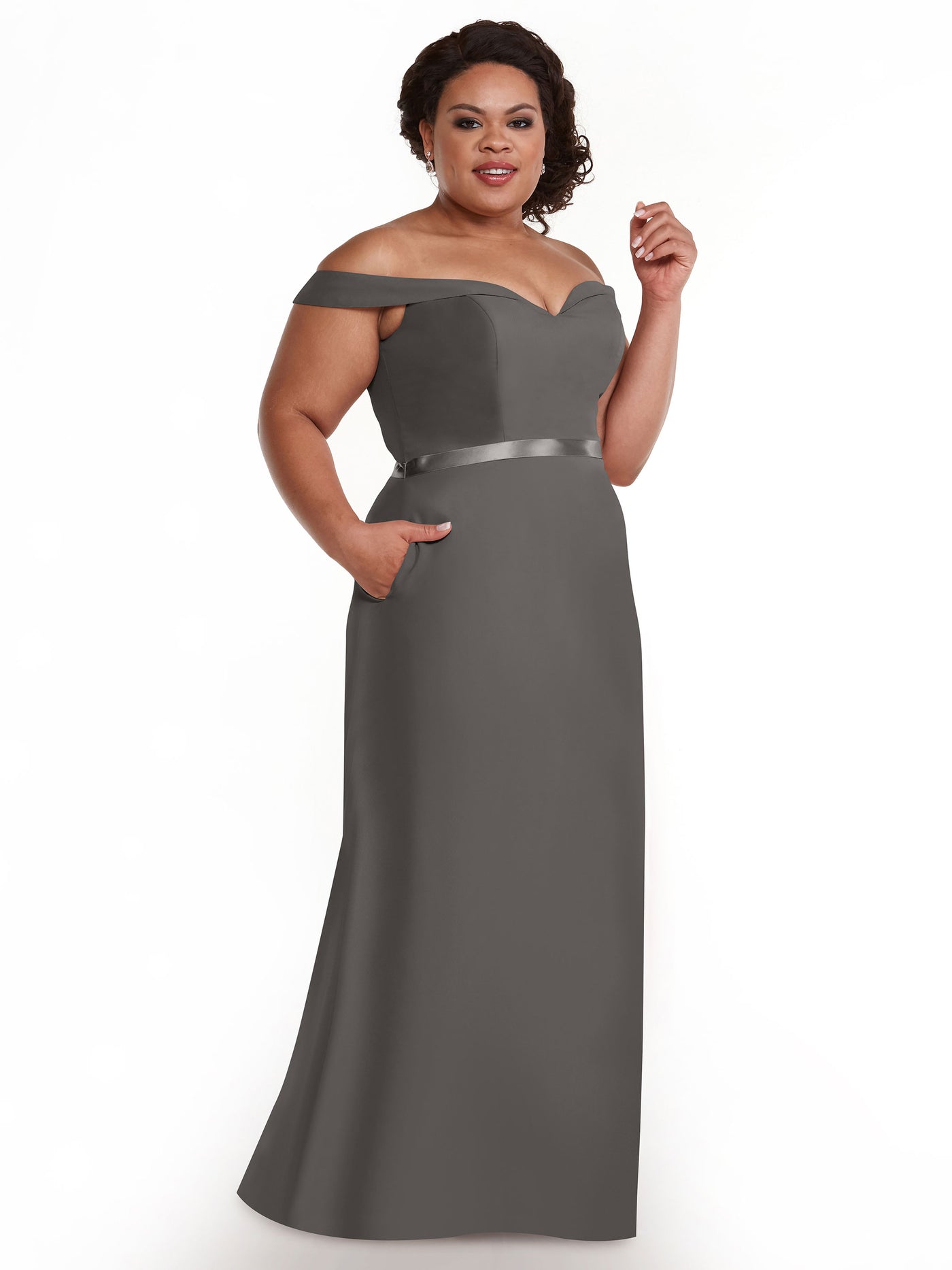 80145 - A-Line Chiffon Long Bridesmaid Dress with Pockets