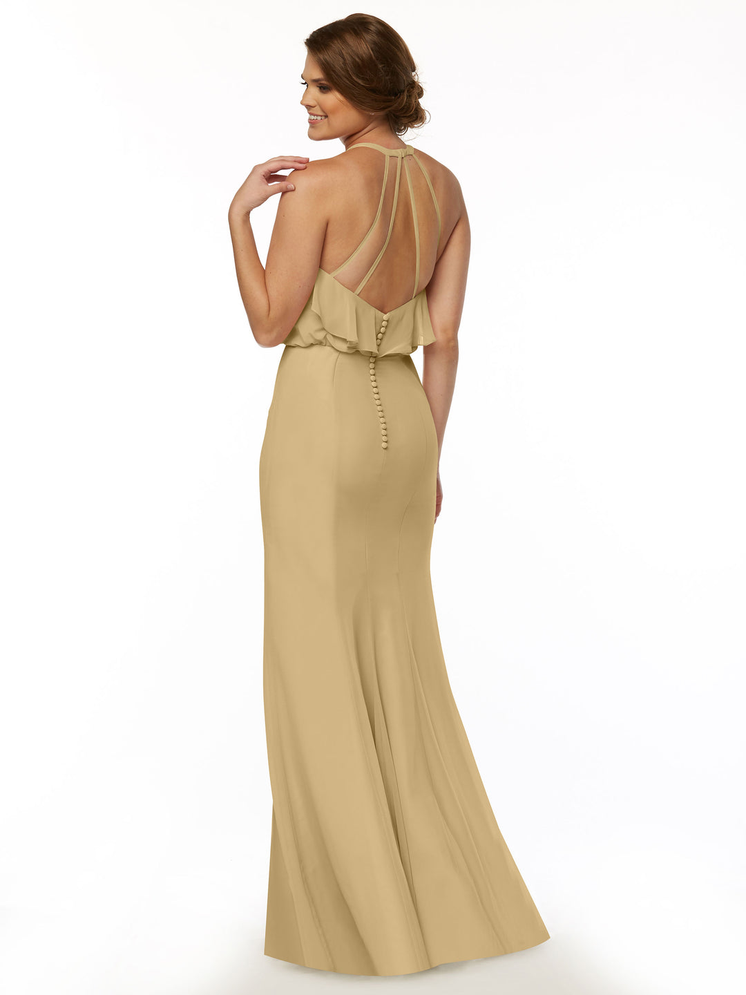 fit and flare long bridesmaid dress 80147 Bridesmaids Dresses Dusty Blue / 4