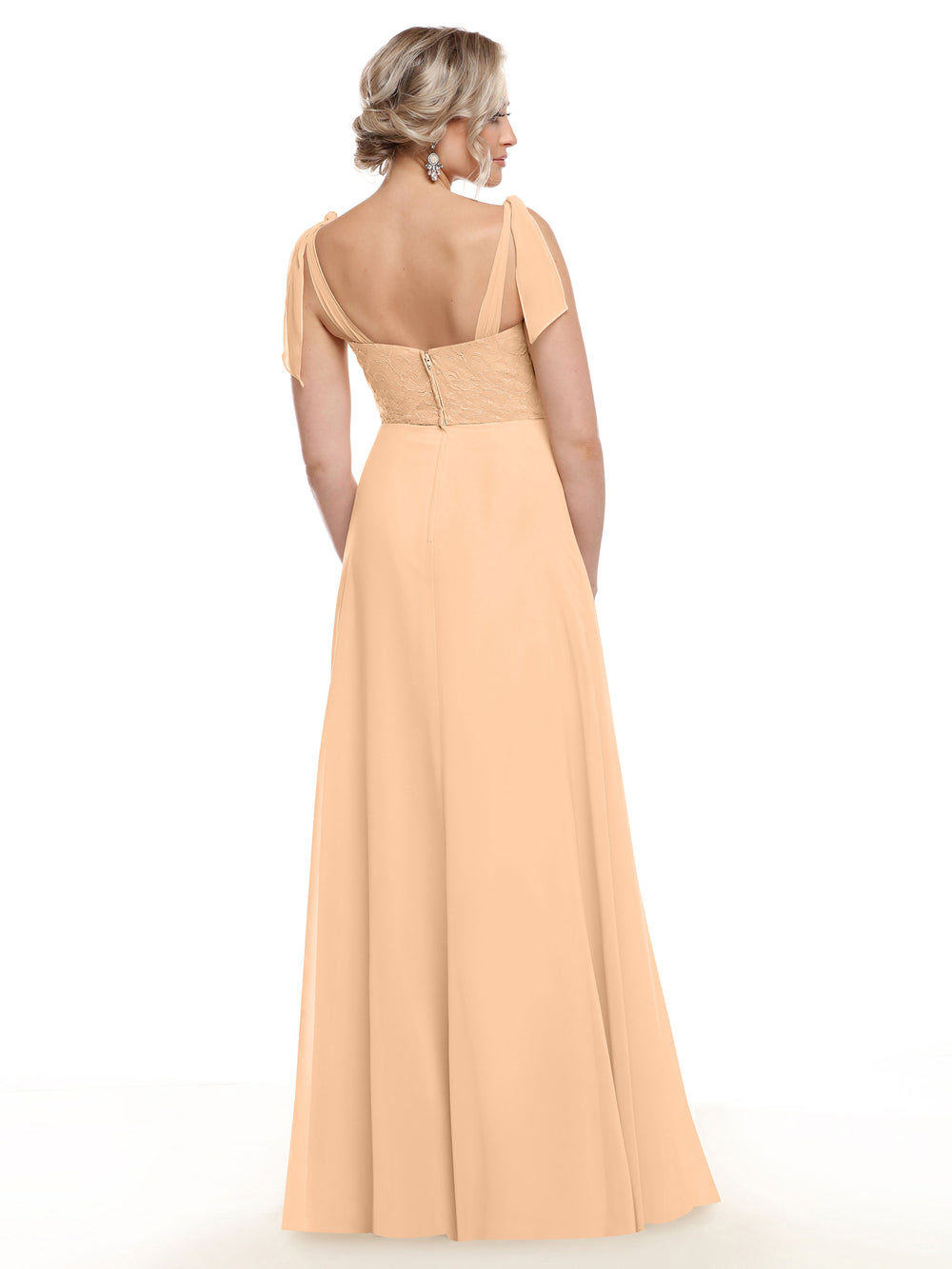 beige lace bridesmaid dress Long Sleeves Sheath Ivory Lace Champagne Lining Wedding Dress