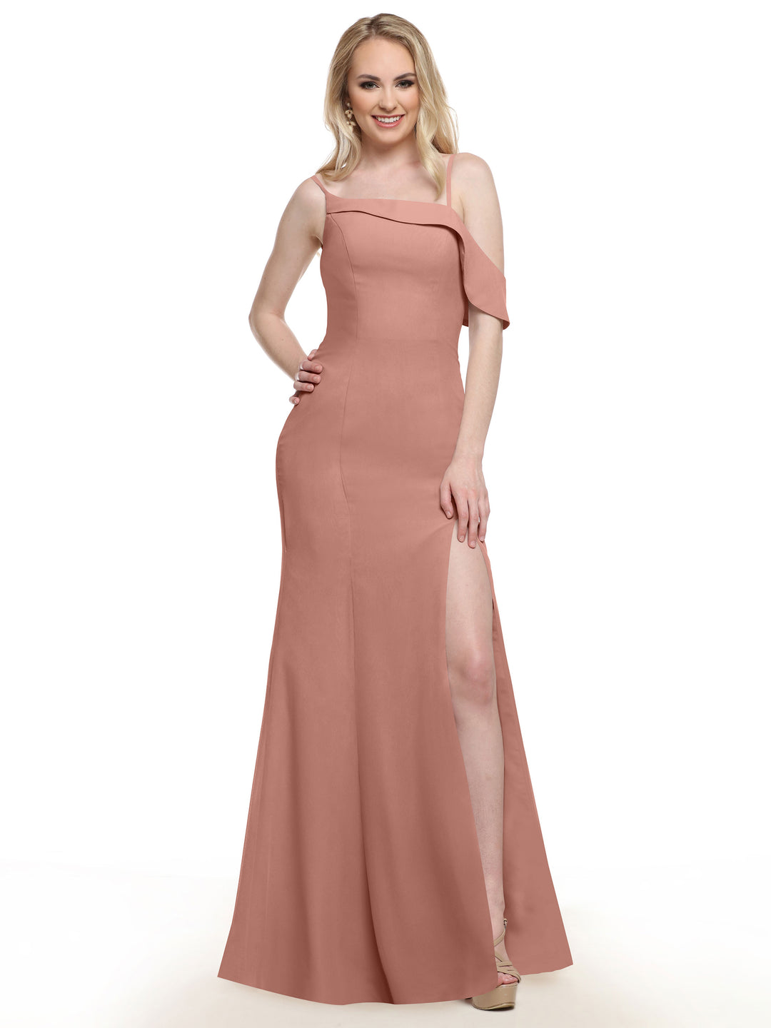 strapless open back dress Dusty Rose main image 0