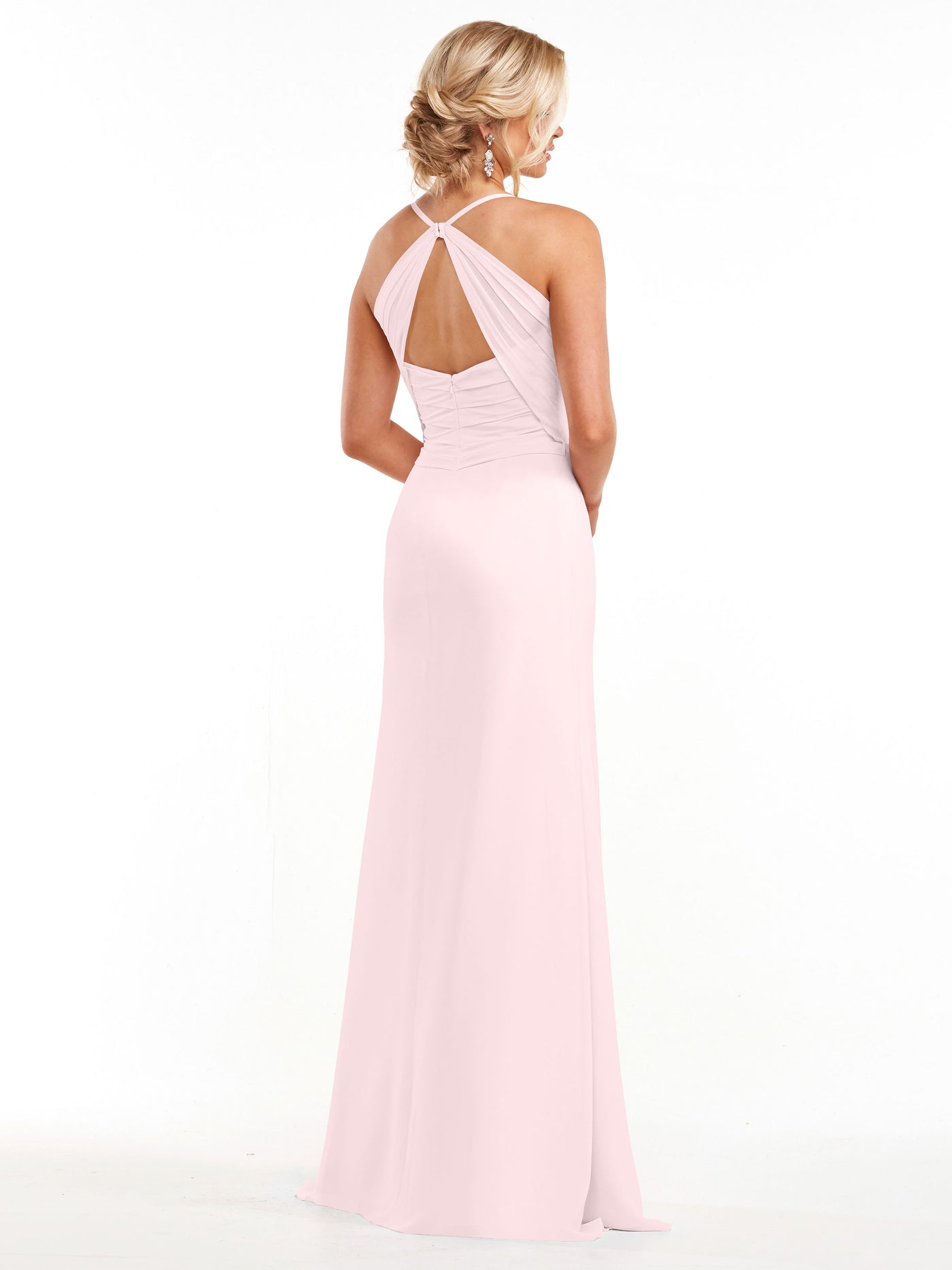 80167 - A-Line Chiffon Bridesmaid Dress with Slit on Skirt