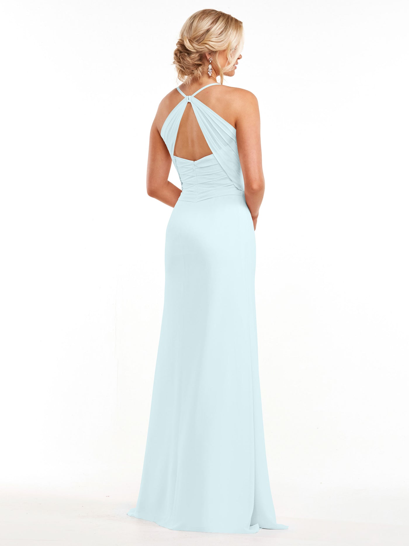80167 - A-Line Chiffon Bridesmaid Dress with Slit on Skirt