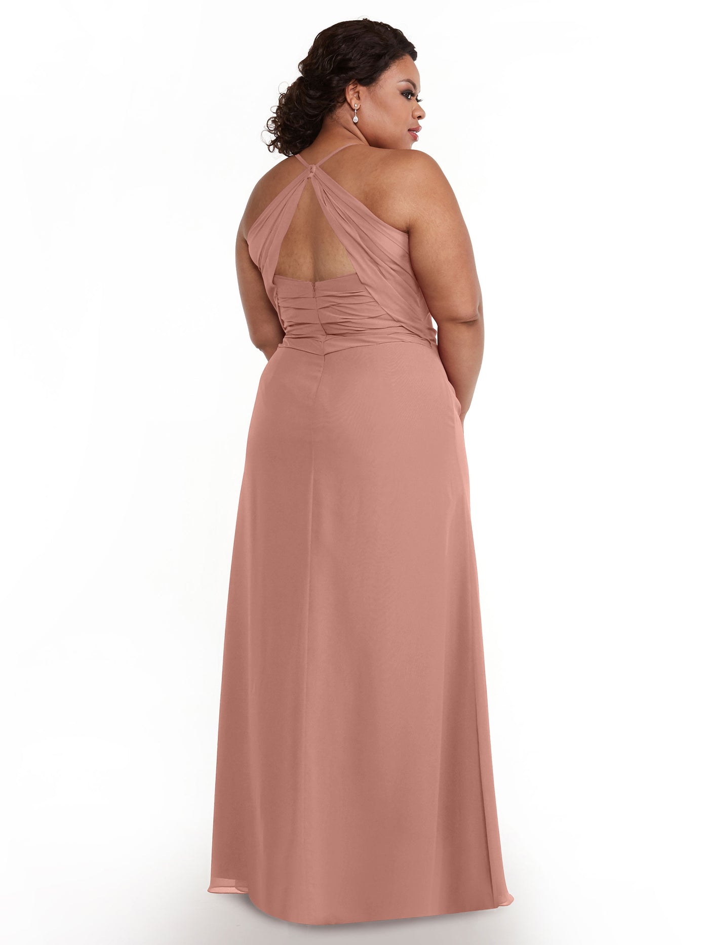 80167 - A-Line Chiffon Bridesmaid Dress with Slit on Skirt