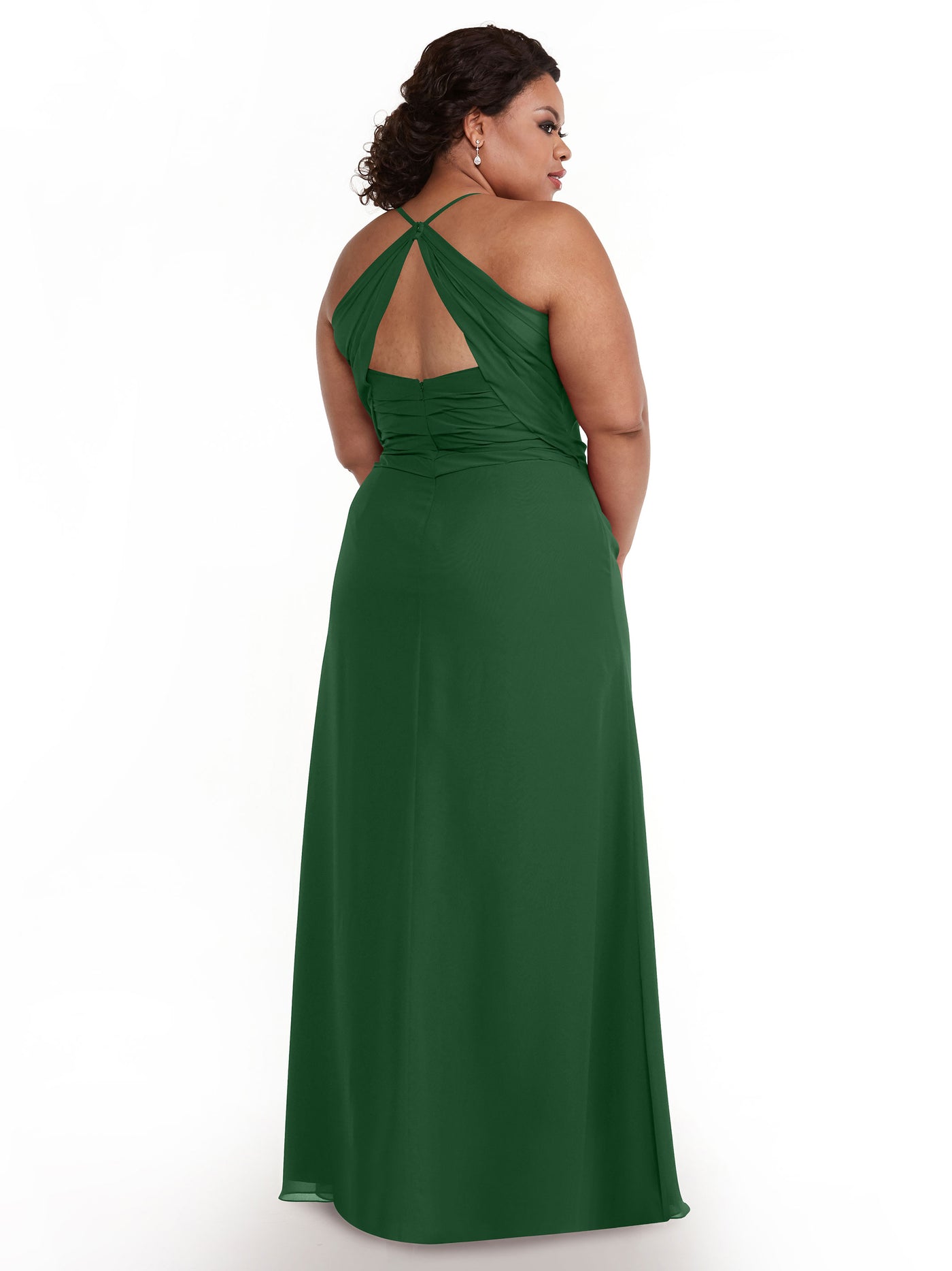 80167 - A-Line Chiffon Bridesmaid Dress with Slit on Skirt