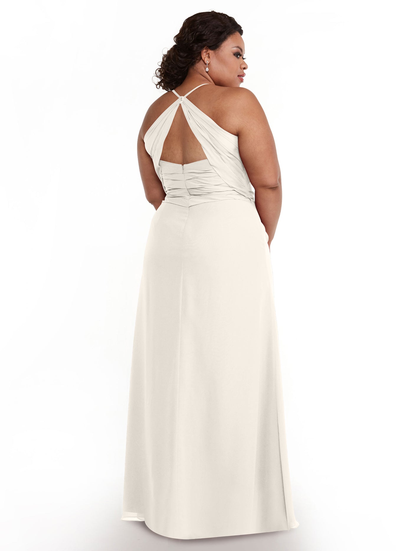 80167 - A-Line Chiffon Bridesmaid Dress with Slit on Skirt