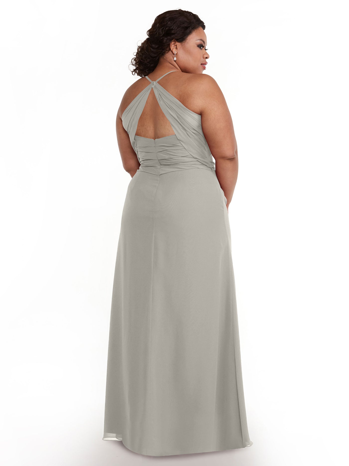 80167 - A-Line Chiffon Bridesmaid Dress with Slit on Skirt