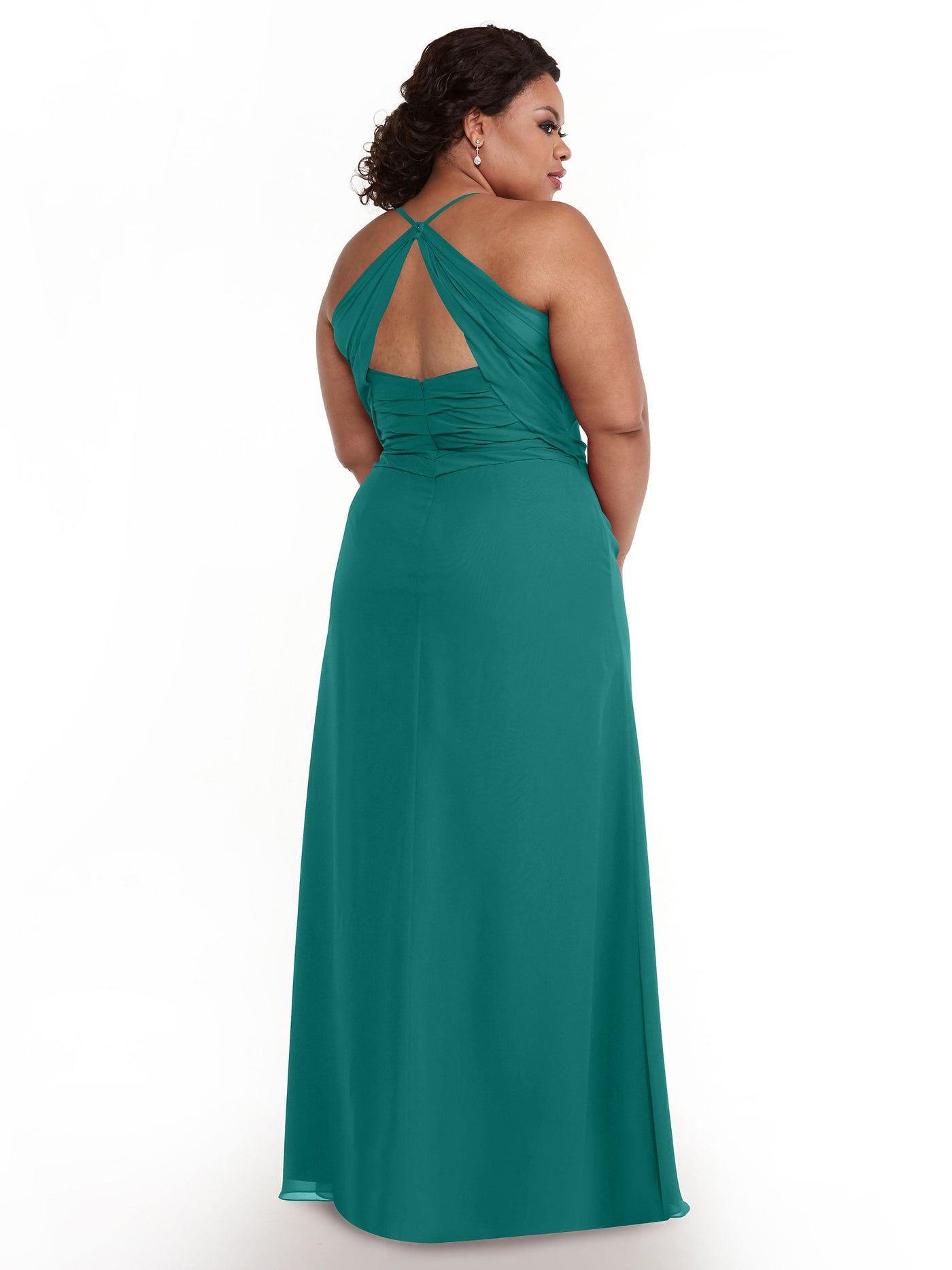 80167 - A-Line Chiffon Bridesmaid Dress with Slit on Skirt