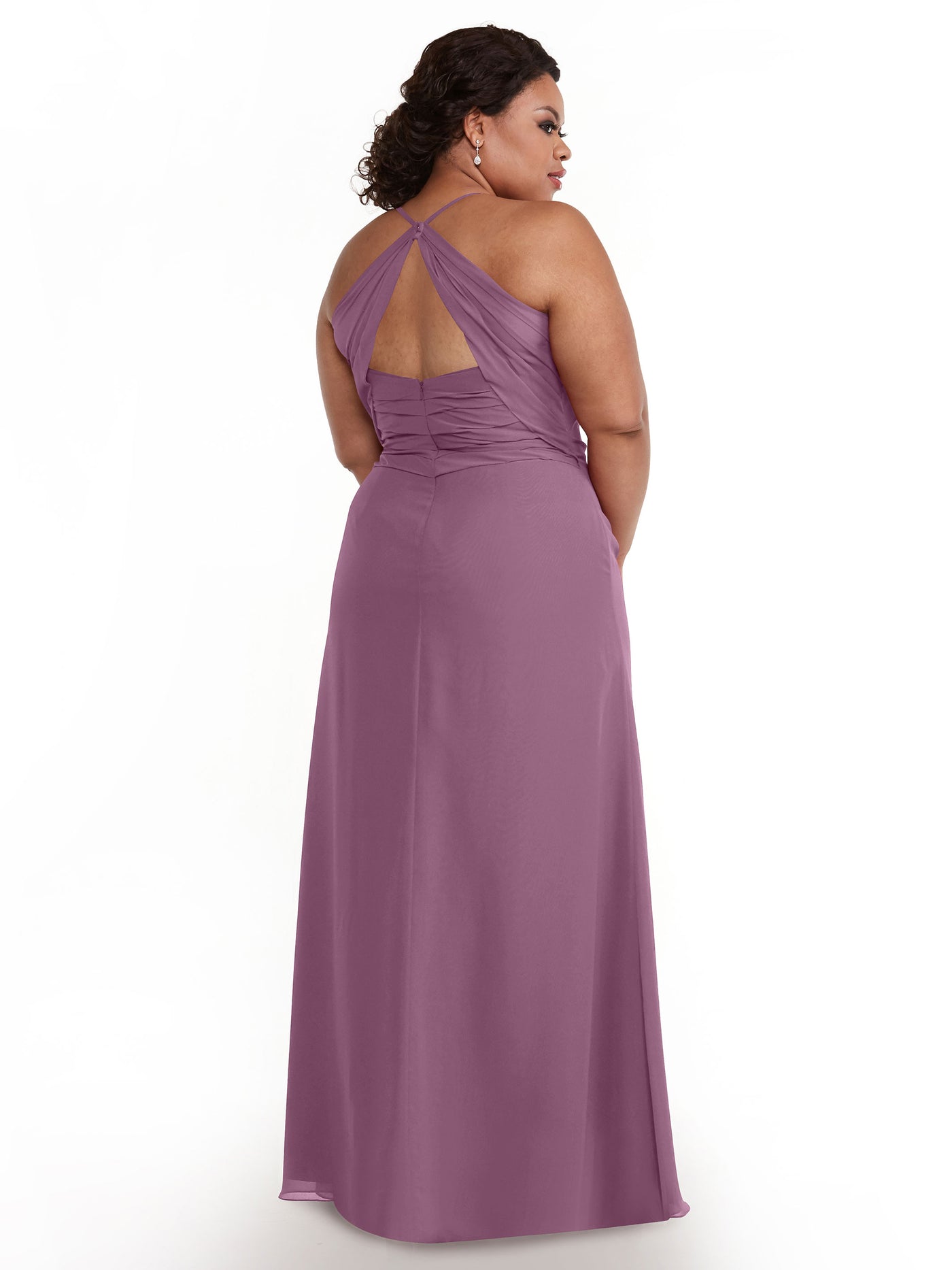 80167 - A-Line Chiffon Bridesmaid Dress with Slit on Skirt