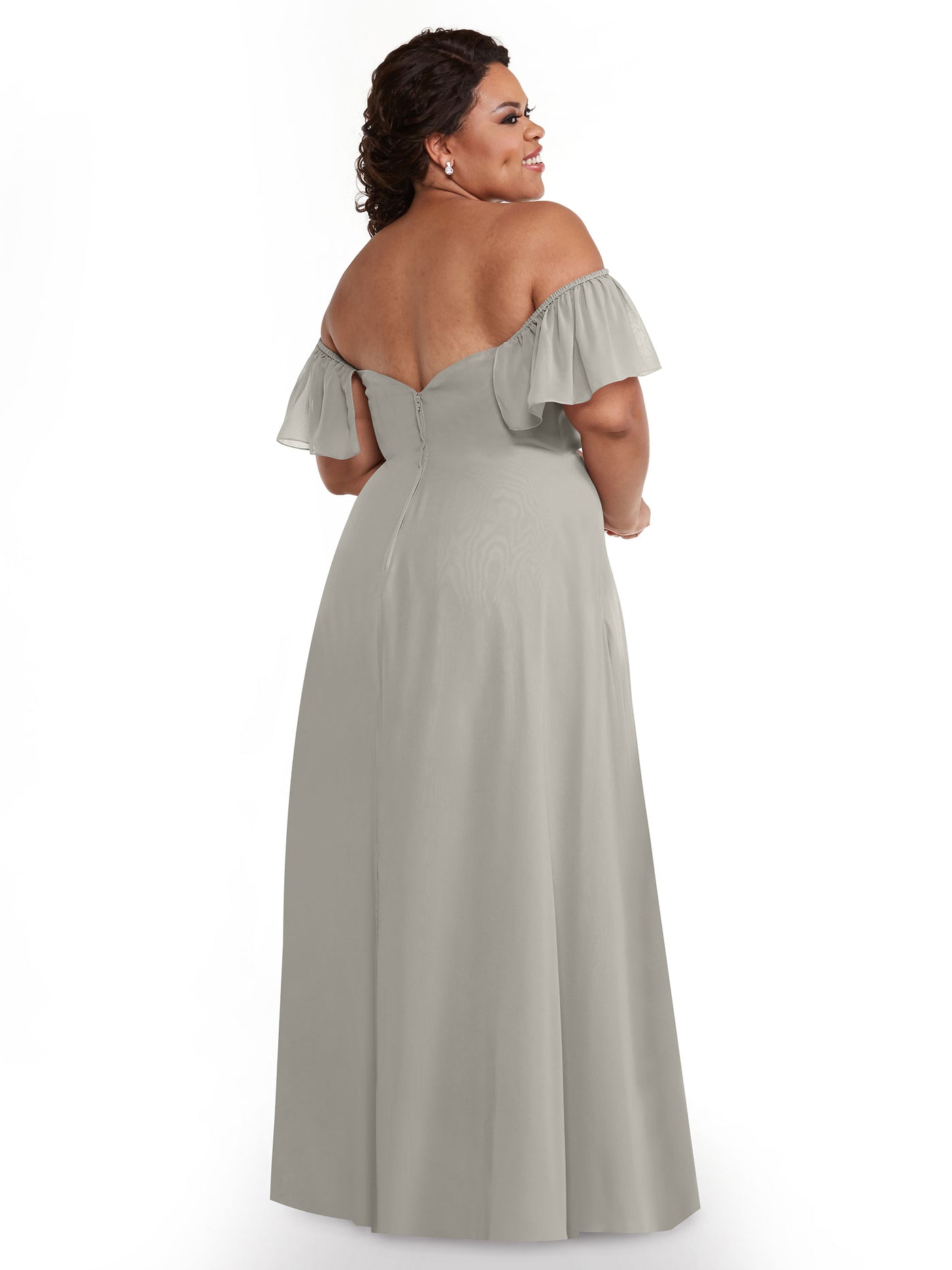 80168 - A-Line Off-the-Shoulder Chiffon Bridesmaid Dress with Pockets