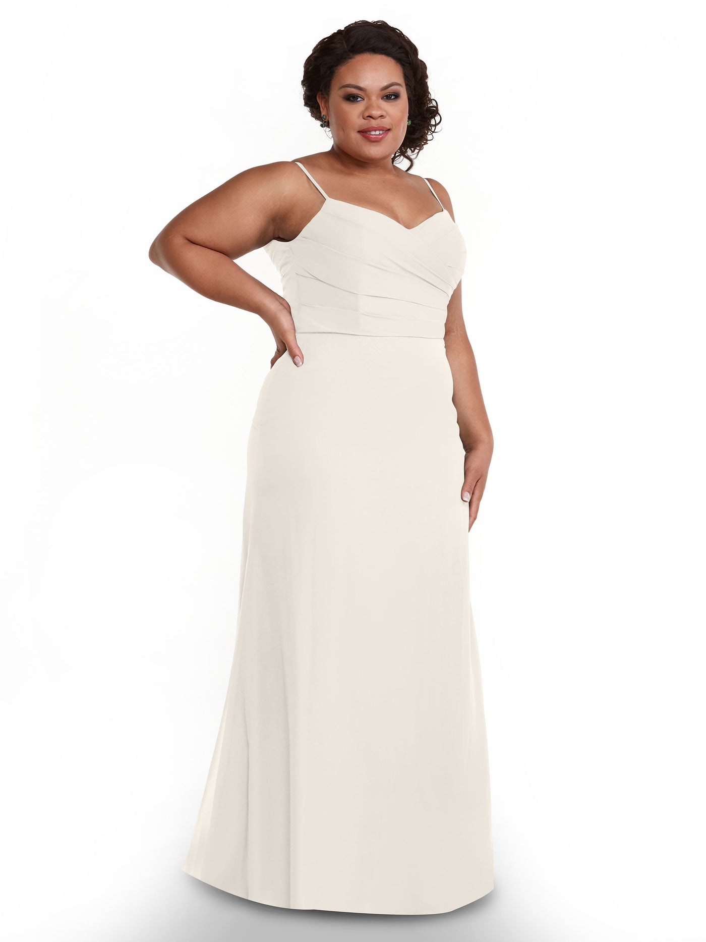 80169 - Chiffon Sheath Bridesmaid Dress with Pleating on the Bodice