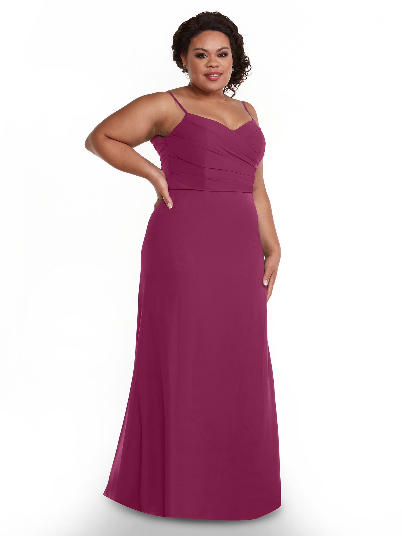 80169 - Chiffon Sheath Bridesmaid Dress with Pleating on the Bodice