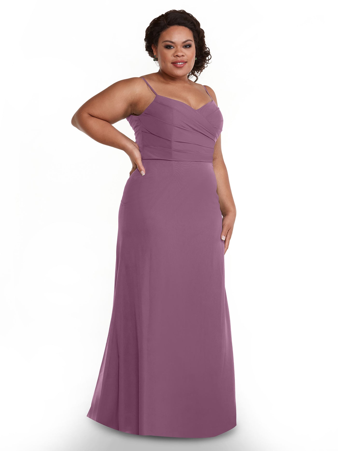 80169 - Chiffon Sheath Bridesmaid Dress with Pleating on the Bodice