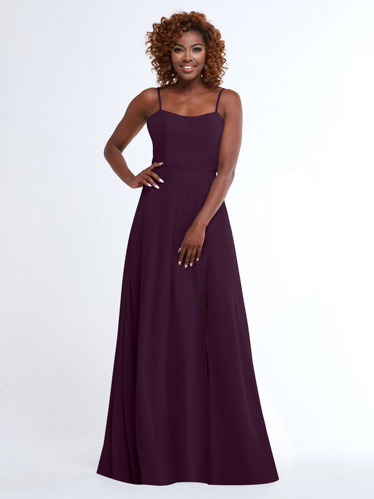 dark eggplant bridesmaid dresses ELARA