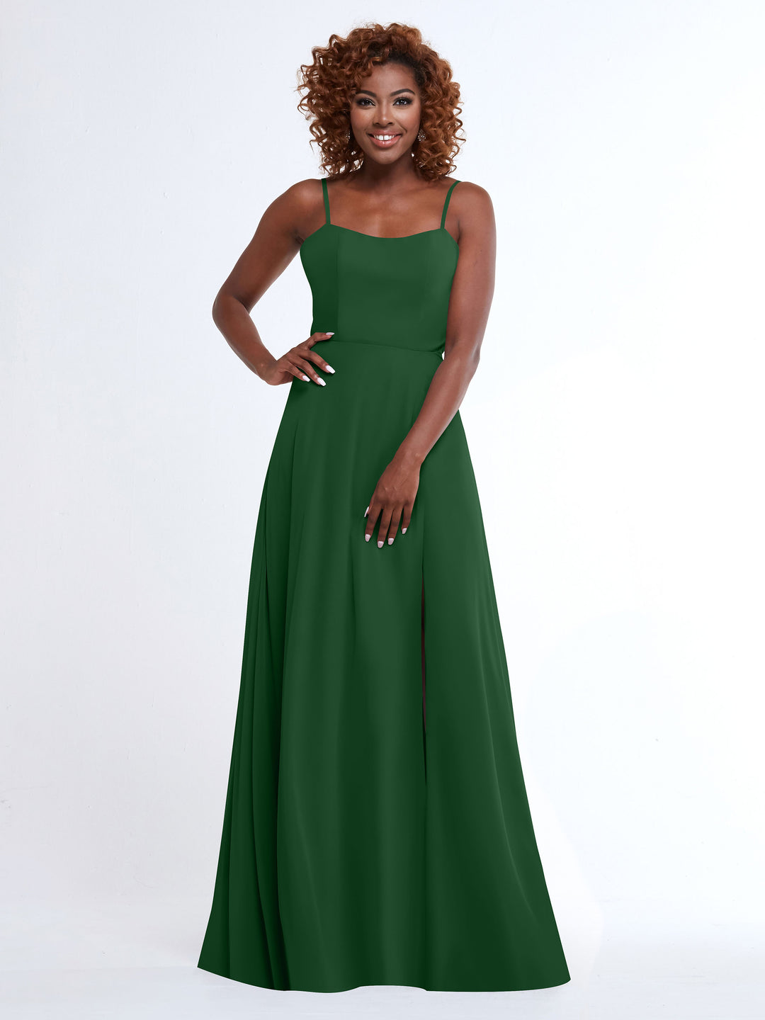 hunter green bridesmaid dresses A-line Illusion Cowl Neck Chiffon Long Dress Hunter Green / US 12 The cowl neck neckline adds a touch of softness and drape Hunter Green Velvet Bridesmaid Dress