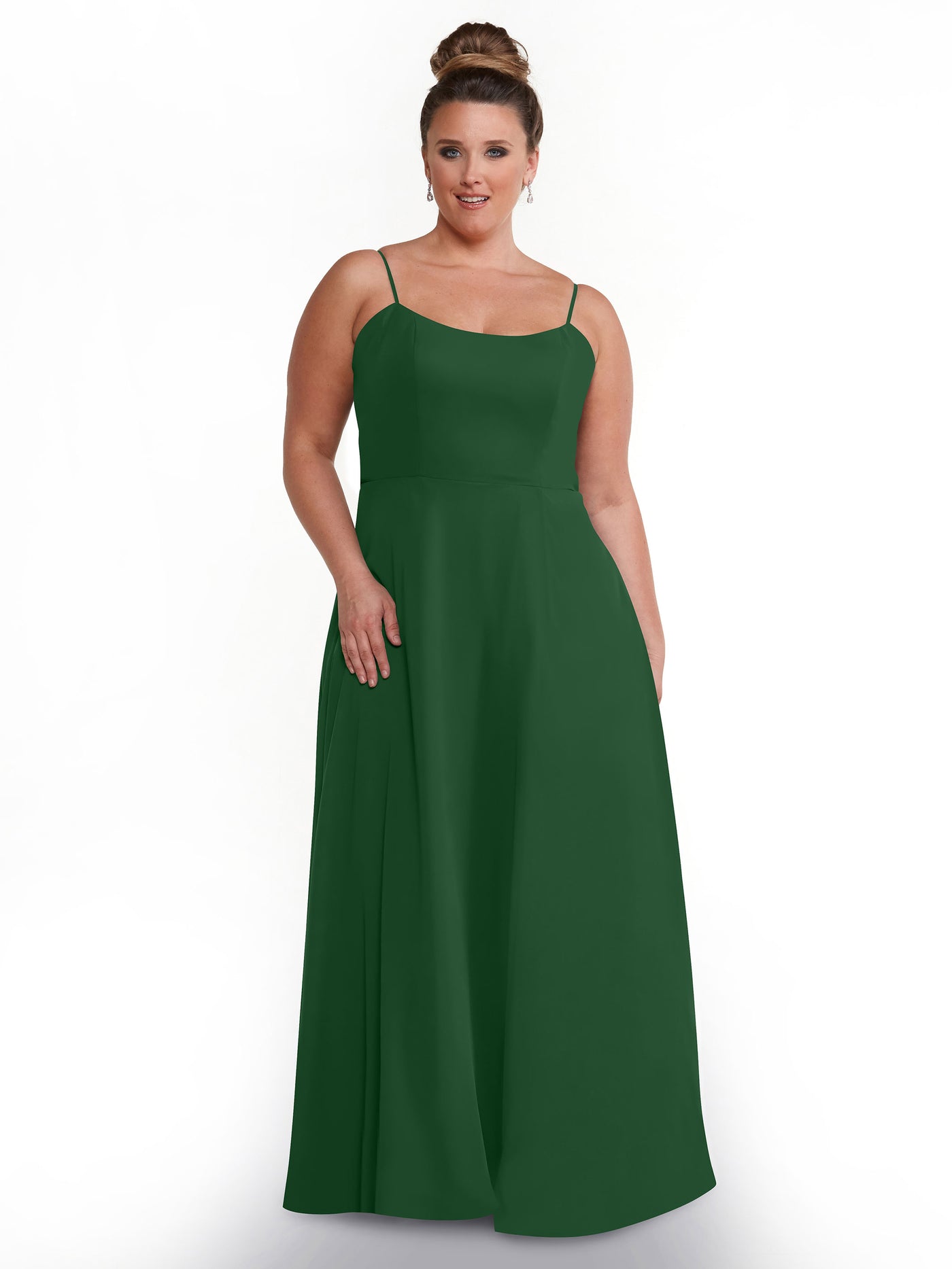 80170 - A-Line Bridesmaid Dress with Flowy Chiffon Skirt and Slit