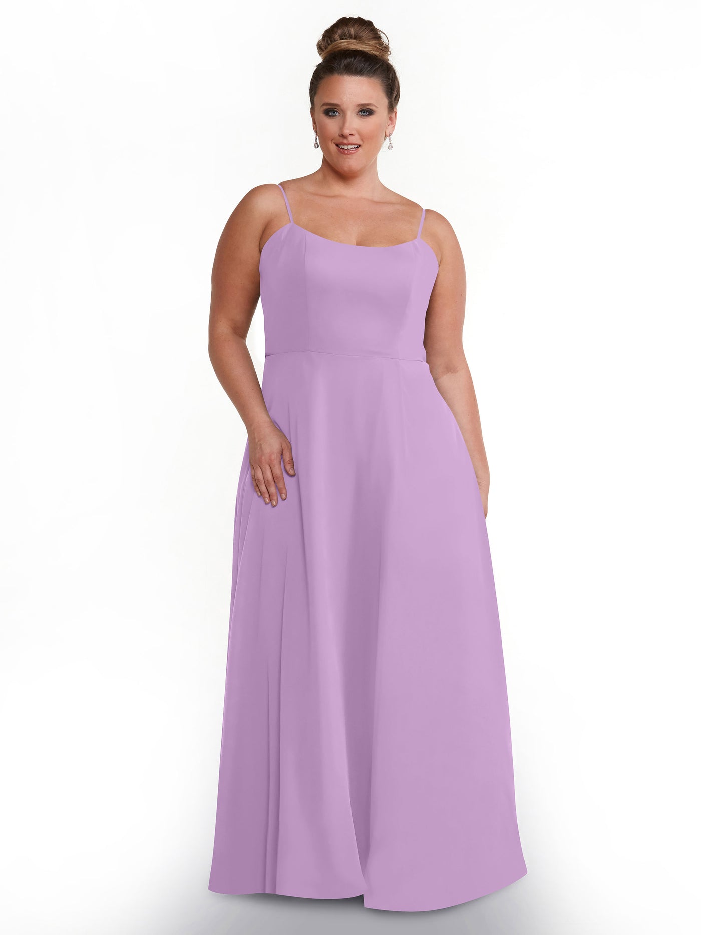 80170 - A-Line Bridesmaid Dress with Flowy Chiffon Skirt and Slit