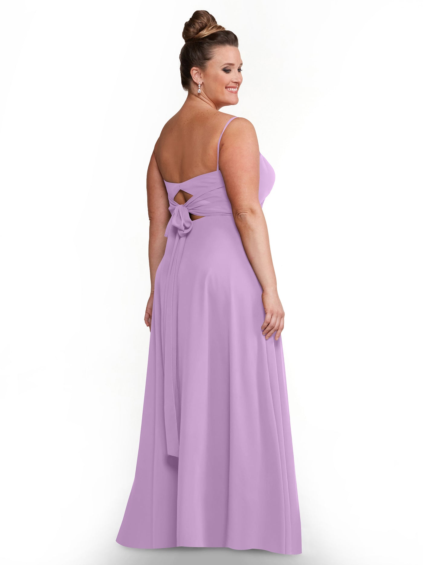 80170 - A-Line Bridesmaid Dress with Flowy Chiffon Skirt and Slit
