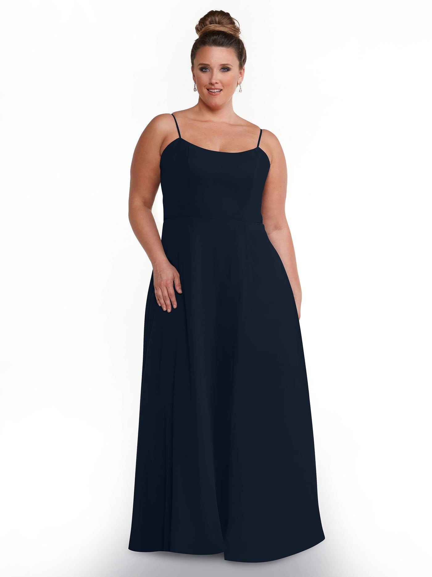 80170 - A-Line Bridesmaid Dress with Flowy Chiffon Skirt and Slit