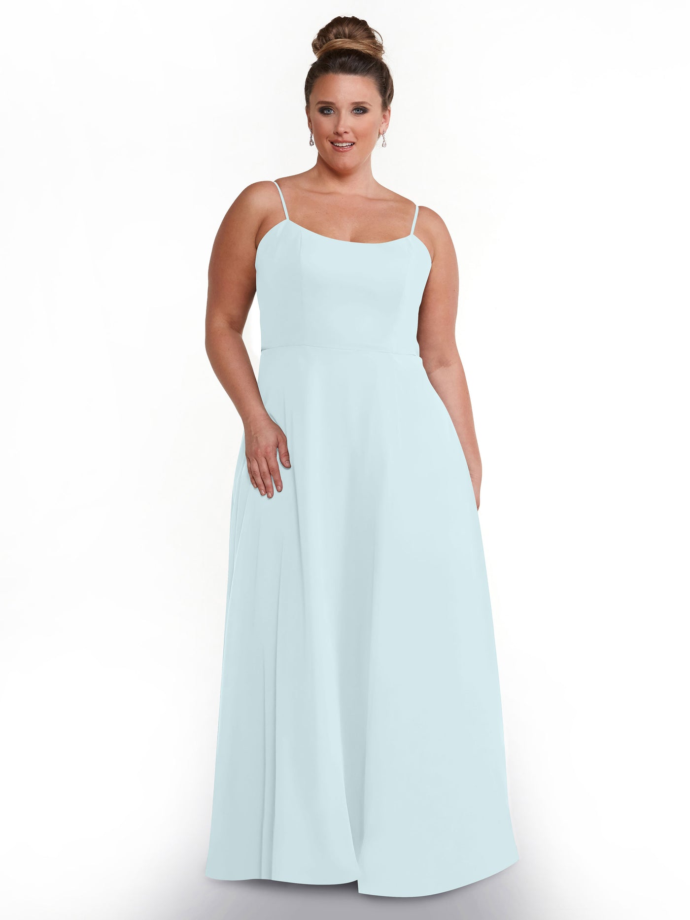 80170 - A-Line Bridesmaid Dress with Flowy Chiffon Skirt and Slit