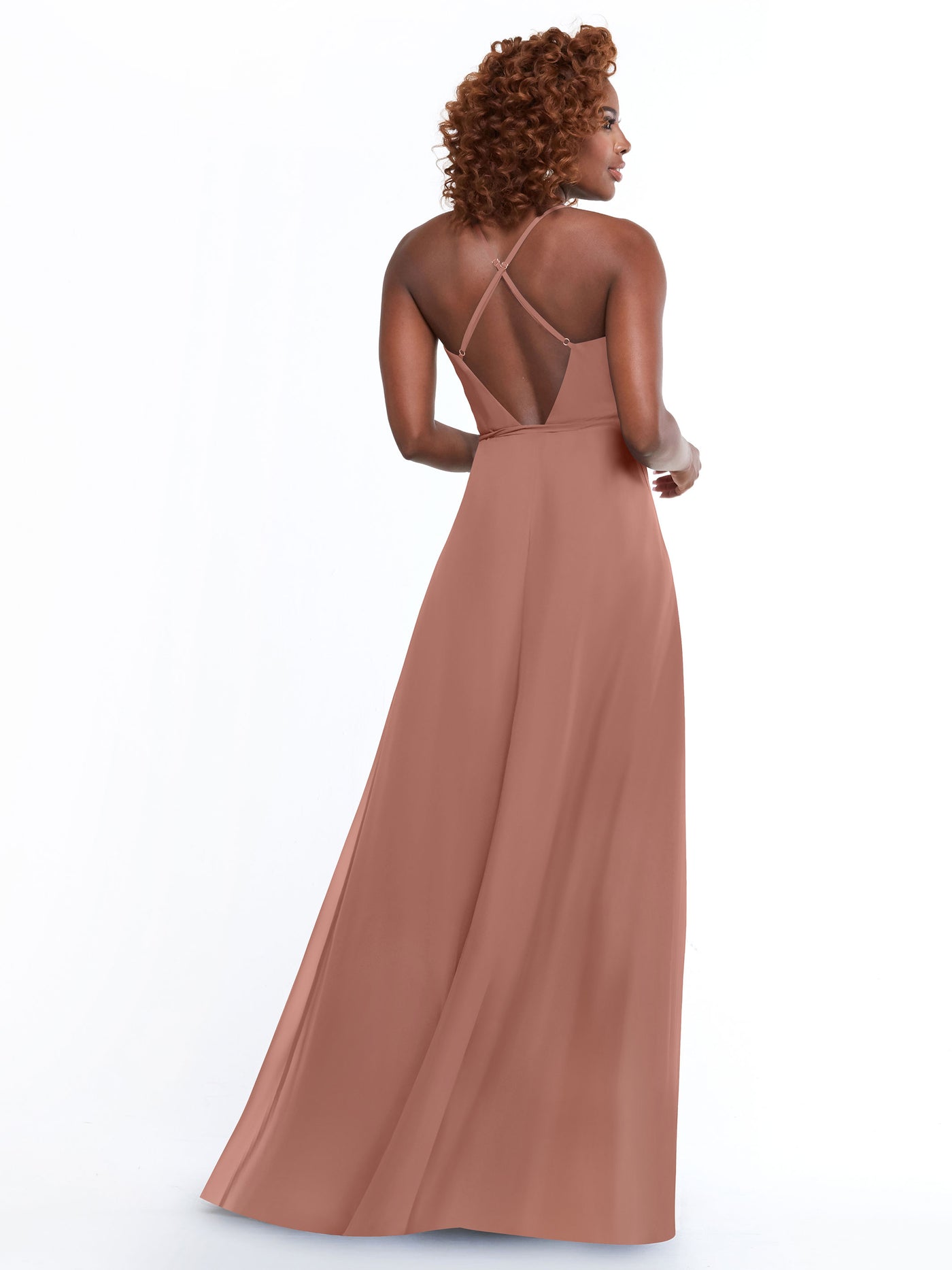 80171 - Sheath Chiffon Bridesmaid Dress with Self-Tie Sash around the Waist