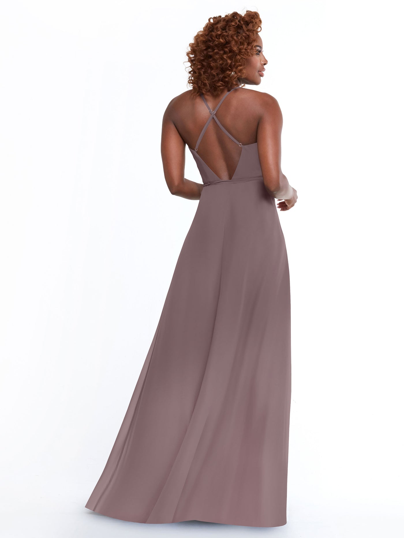 80171 - Sheath Chiffon Bridesmaid Dress with Self-Tie Sash around the Waist