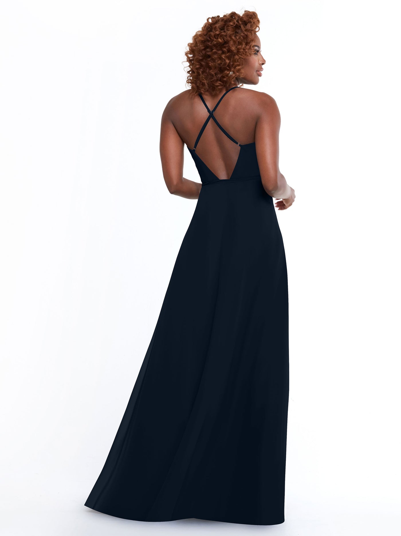 80171 - Sheath Chiffon Bridesmaid Dress with Self-Tie Sash around the Waist