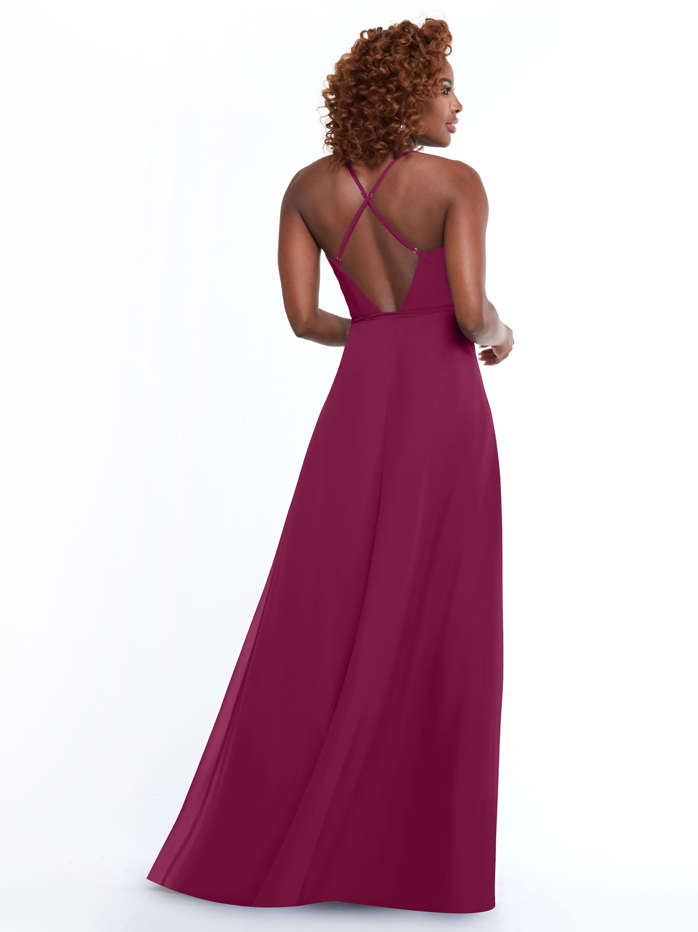 80171 - Sheath Chiffon Bridesmaid Dress with Self-Tie Sash around the Waist