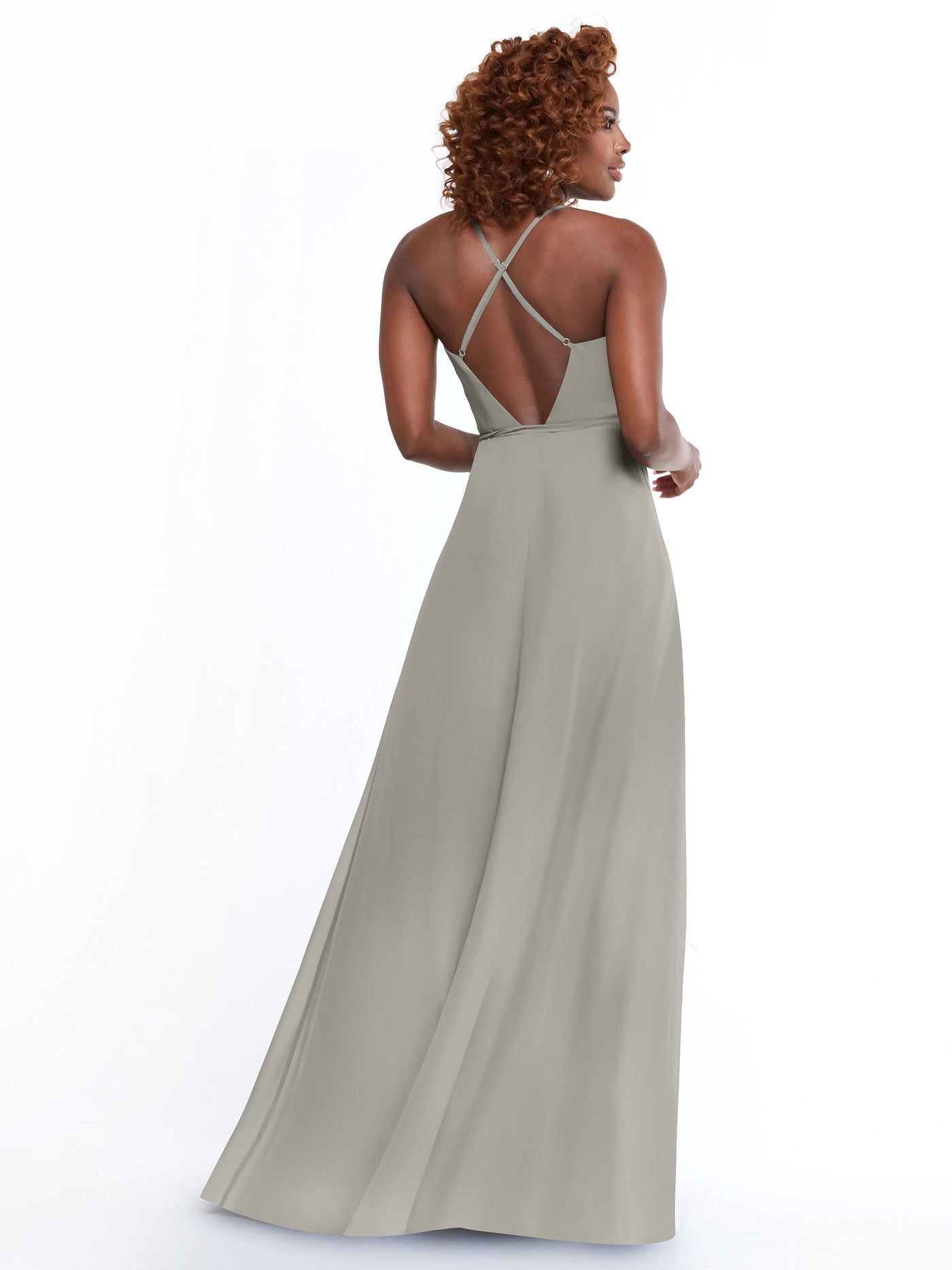 80171 - Sheath Chiffon Bridesmaid Dress with Self-Tie Sash around the Waist