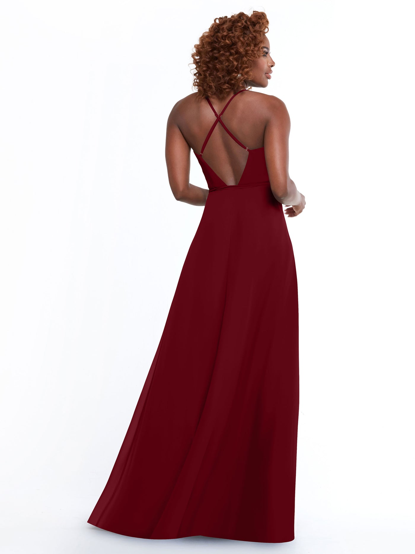 80171 - Sheath Chiffon Bridesmaid Dress with Self-Tie Sash around the Waist