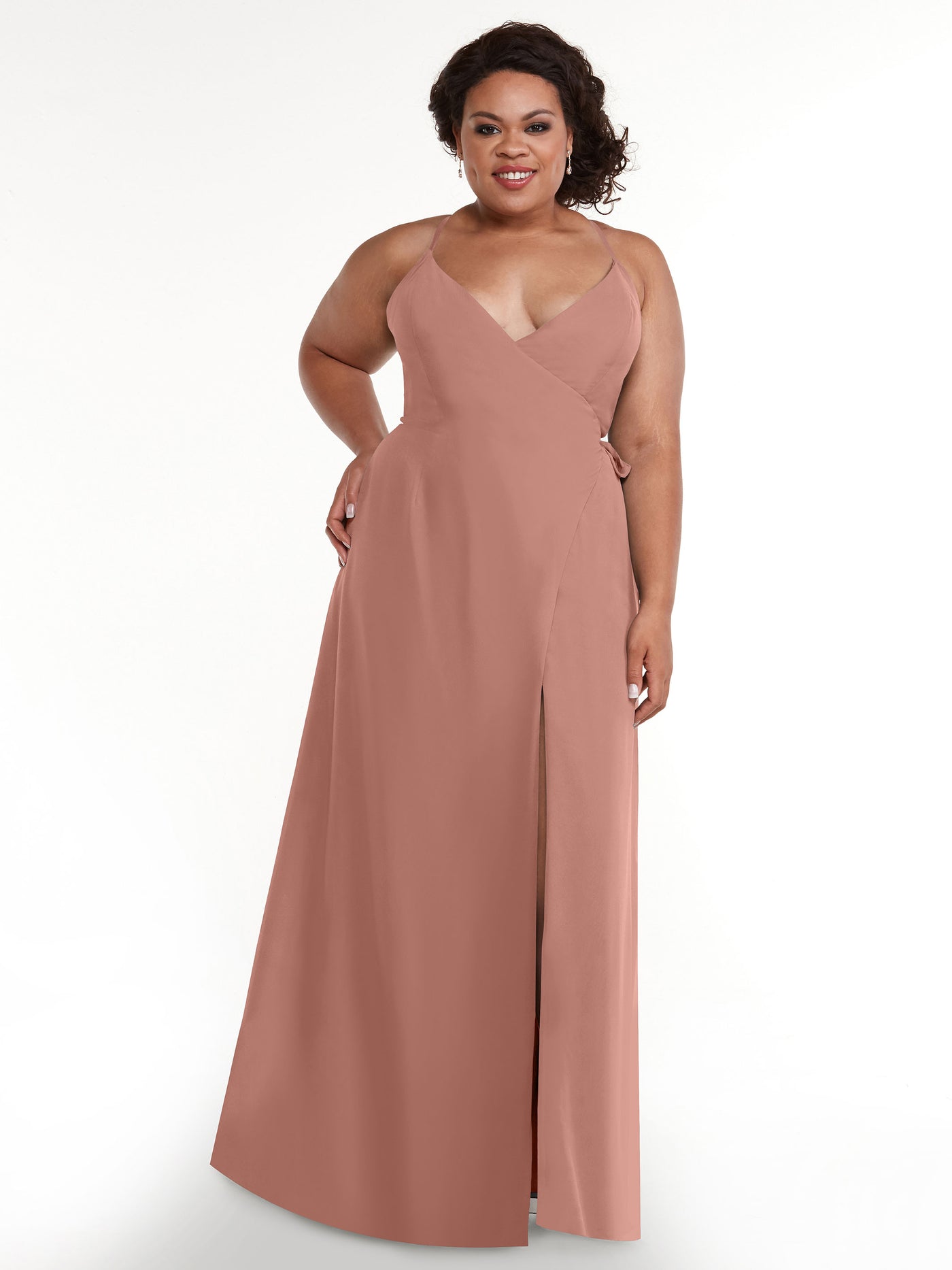 80171 - Sheath Chiffon Bridesmaid Dress with Self-Tie Sash around the Waist